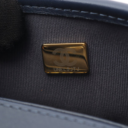 ミニマトラッセ チェーンショルダーバッグ デニム レザー ブルー ネイビー ゴールド金具 2WAY シャネル バッグ CHANEL