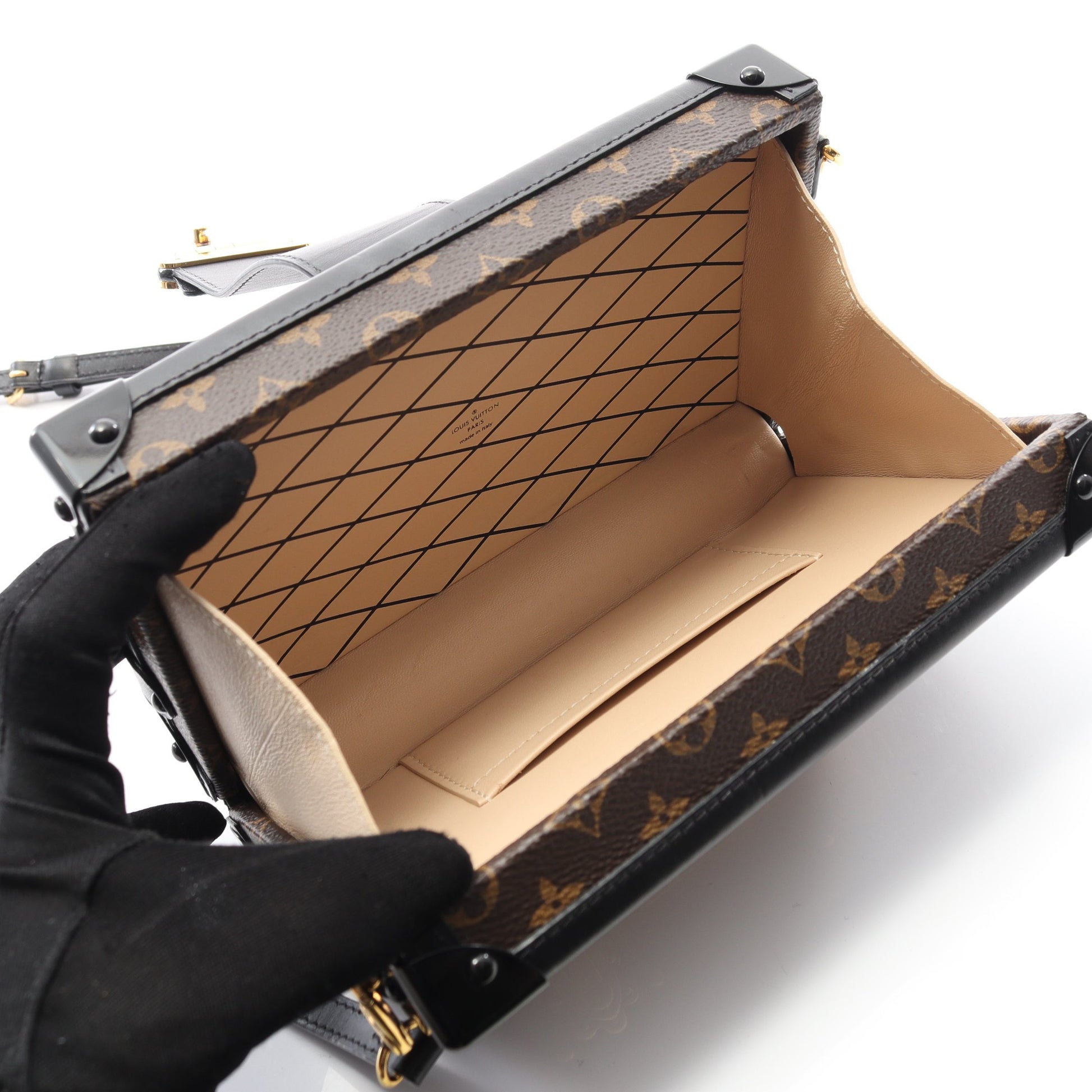 プティット マル モノグラム ショルダーバッグ PVC レザー ブラウン ブラック ルイヴィトン バッグ LOUIS VUITTON