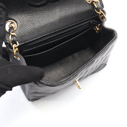 ミニマトラッセ チェーンショルダーバッグ キャビアスキン ブラック ゴールド金具 シャネル バッグ CHANEL