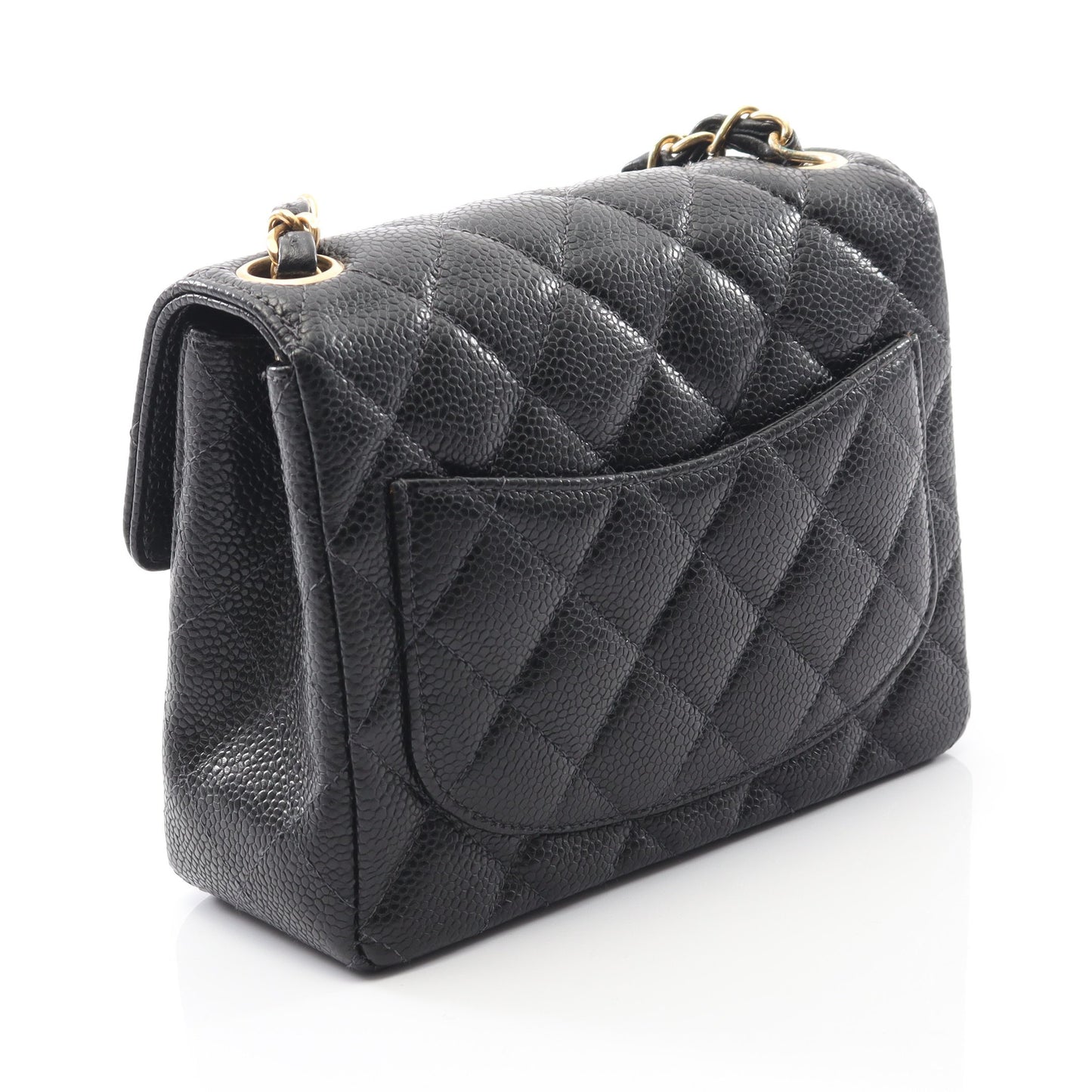 ミニマトラッセ チェーンショルダーバッグ キャビアスキン ブラック ゴールド金具 シャネル バッグ CHANEL