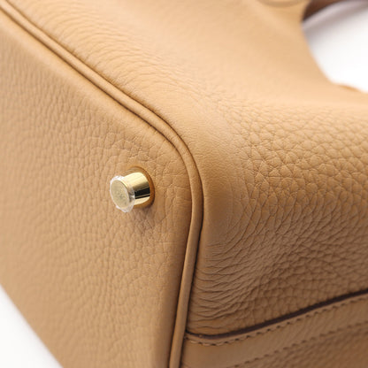 ピコタンロックPM ビスキュイ ハンドバッグ トリヨンクレマンス ベージュ ゴールド金具 W刻印 エルメス バッグ HERMES