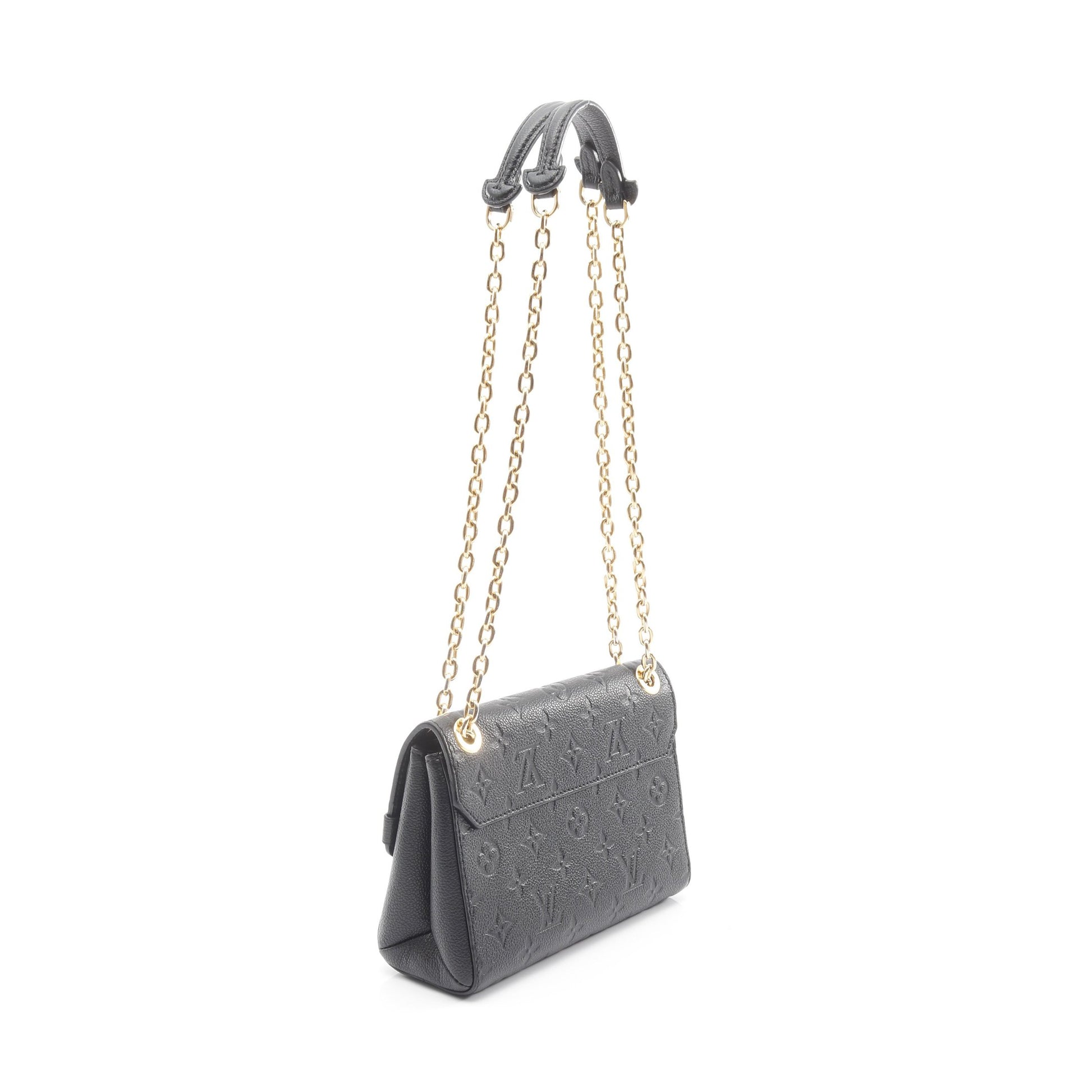 ヴァヴァンBB モノグラムアンプラント ノワール Wチェーンショルダーバッグ レザー ブラック ルイヴィトン バッグ LOUIS VUITTON