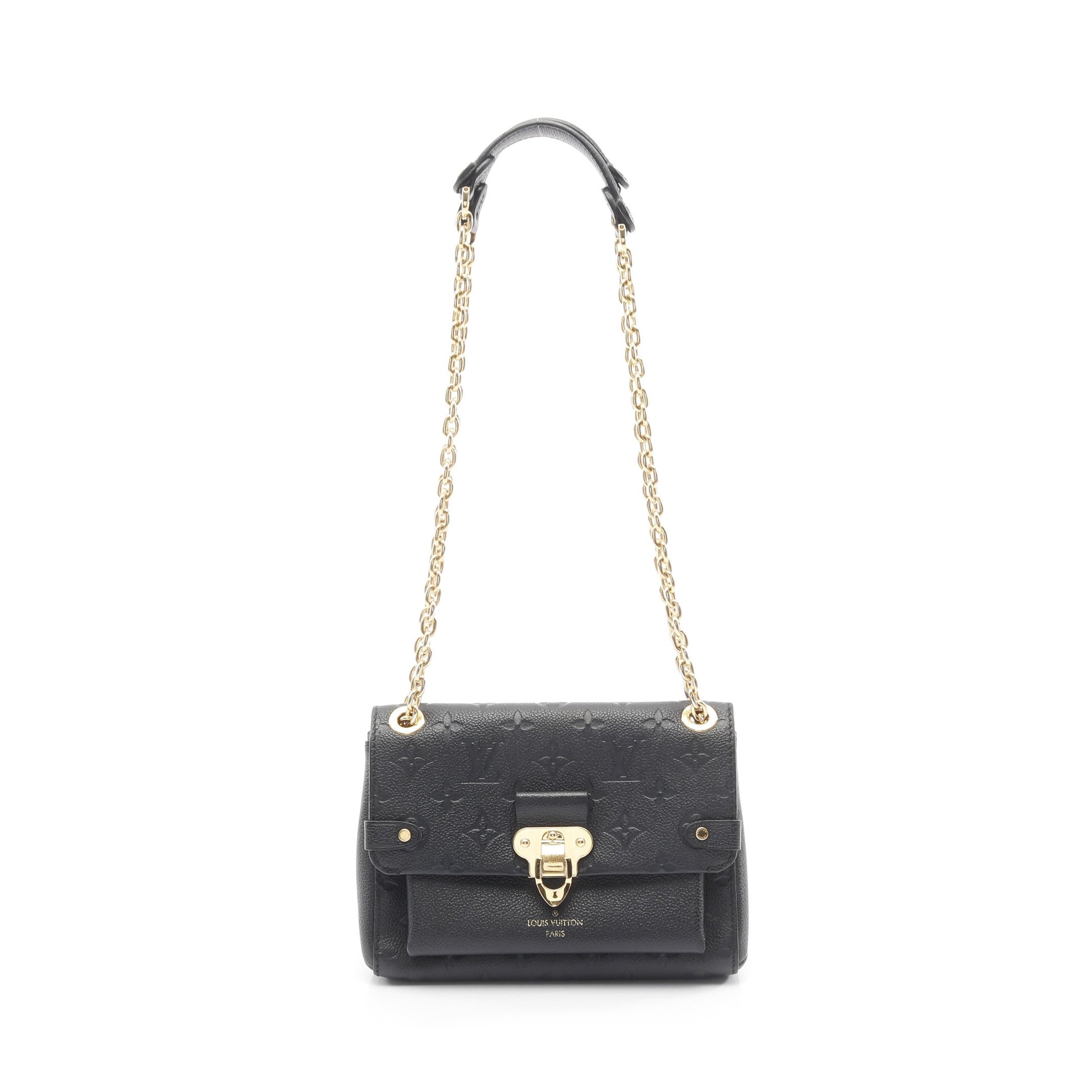 ヴァヴァンBB モノグラムアンプラント ノワール Wチェーンショルダーバッグ レザー ブラック ルイヴィトン バッグ LOUIS VUITTON