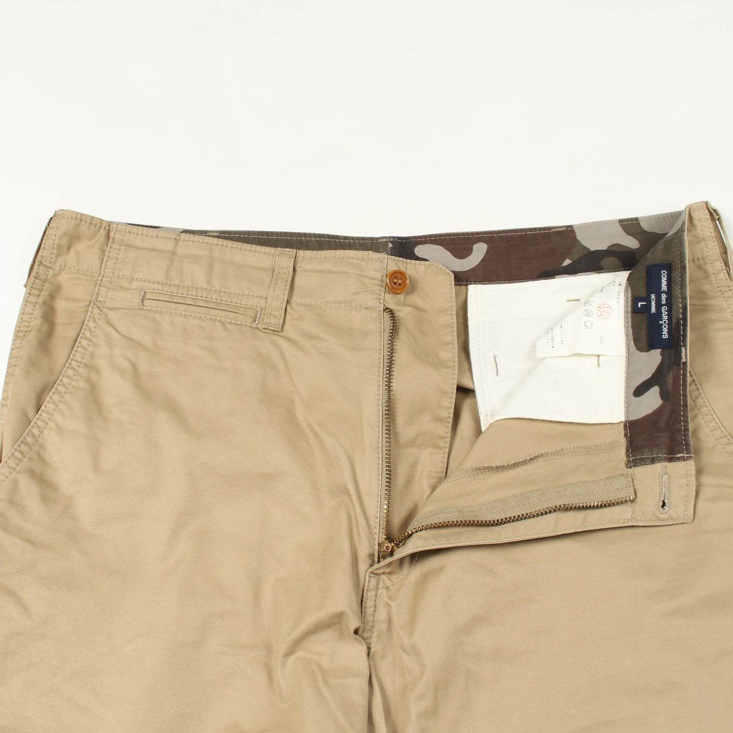 チノパンツ コットン ベージュ コムデギャルソンオムオム ボトムス COMME des GARCONS HOMME HOMME