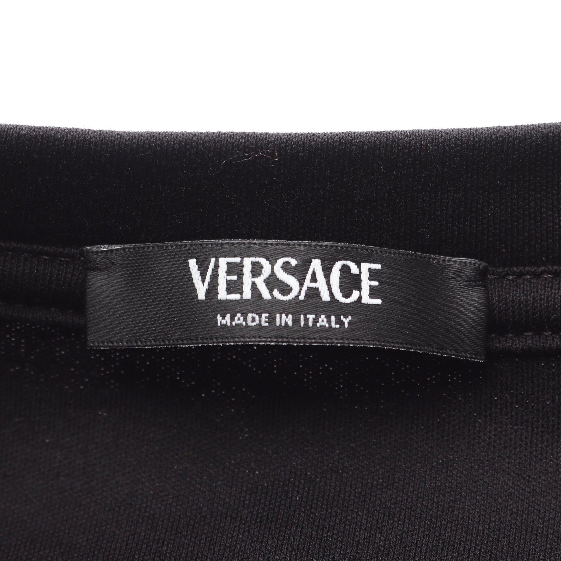 メデューサ Tシャツ クルーネック 半袖 スパンコール コットン ブラック ヴェルサーチ トップス Versace