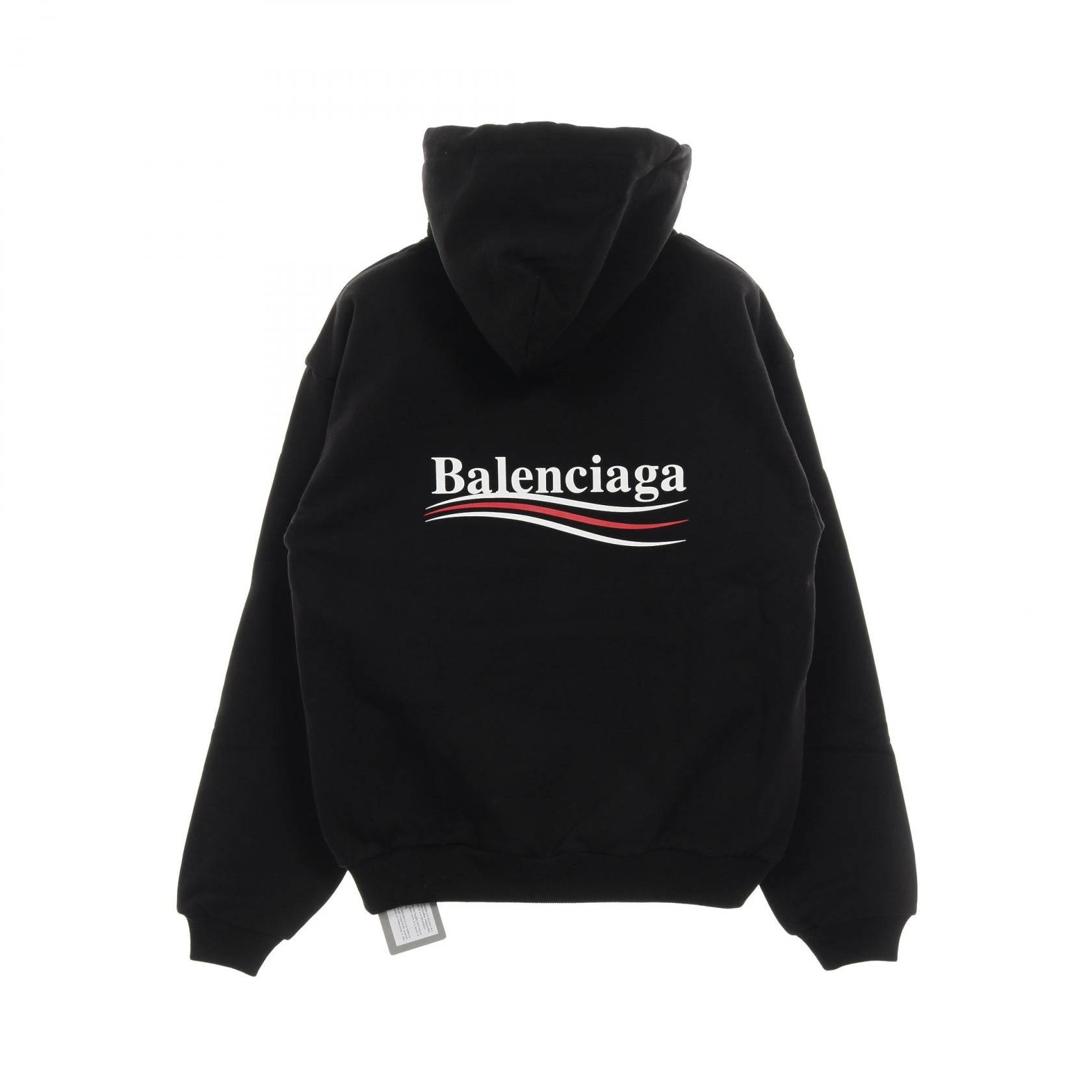 バレンシアガ キャンペーンロゴ パーカー プルオーバー キャンペーンロゴ プルオーバーパーカー コットン ブラック
