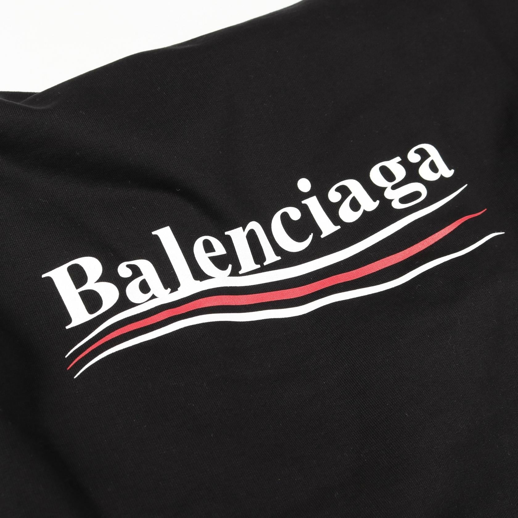 バレンシアガ キャンペーンロゴ パーカー balenciaga 。 キャンペーンロゴ プルオーバーパーカー コットン ブラック