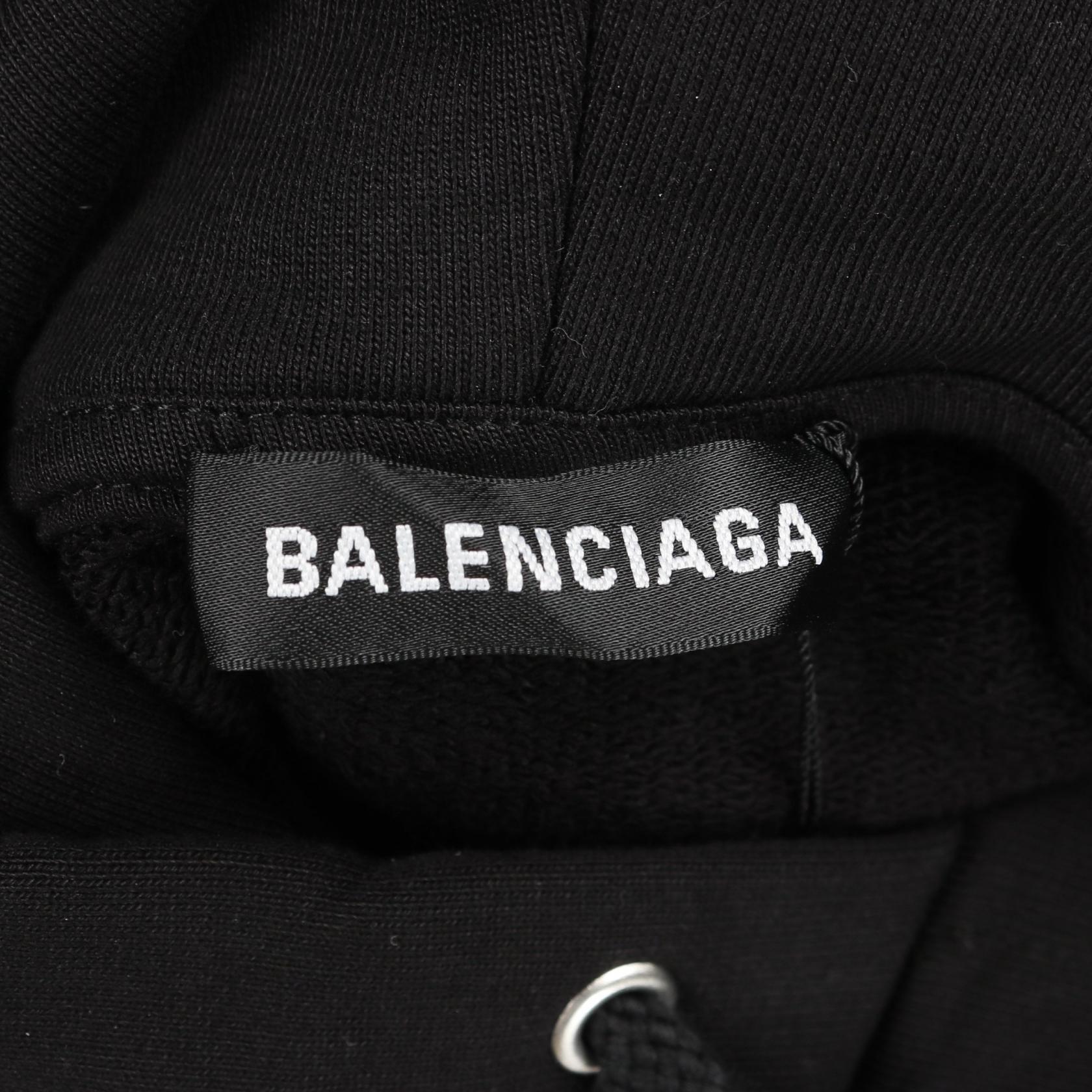 バレンシアガ キャンペーンロゴ パーカー balenciaga 。 キャンペーンロゴ プルオーバーパーカー コットン ブラック
