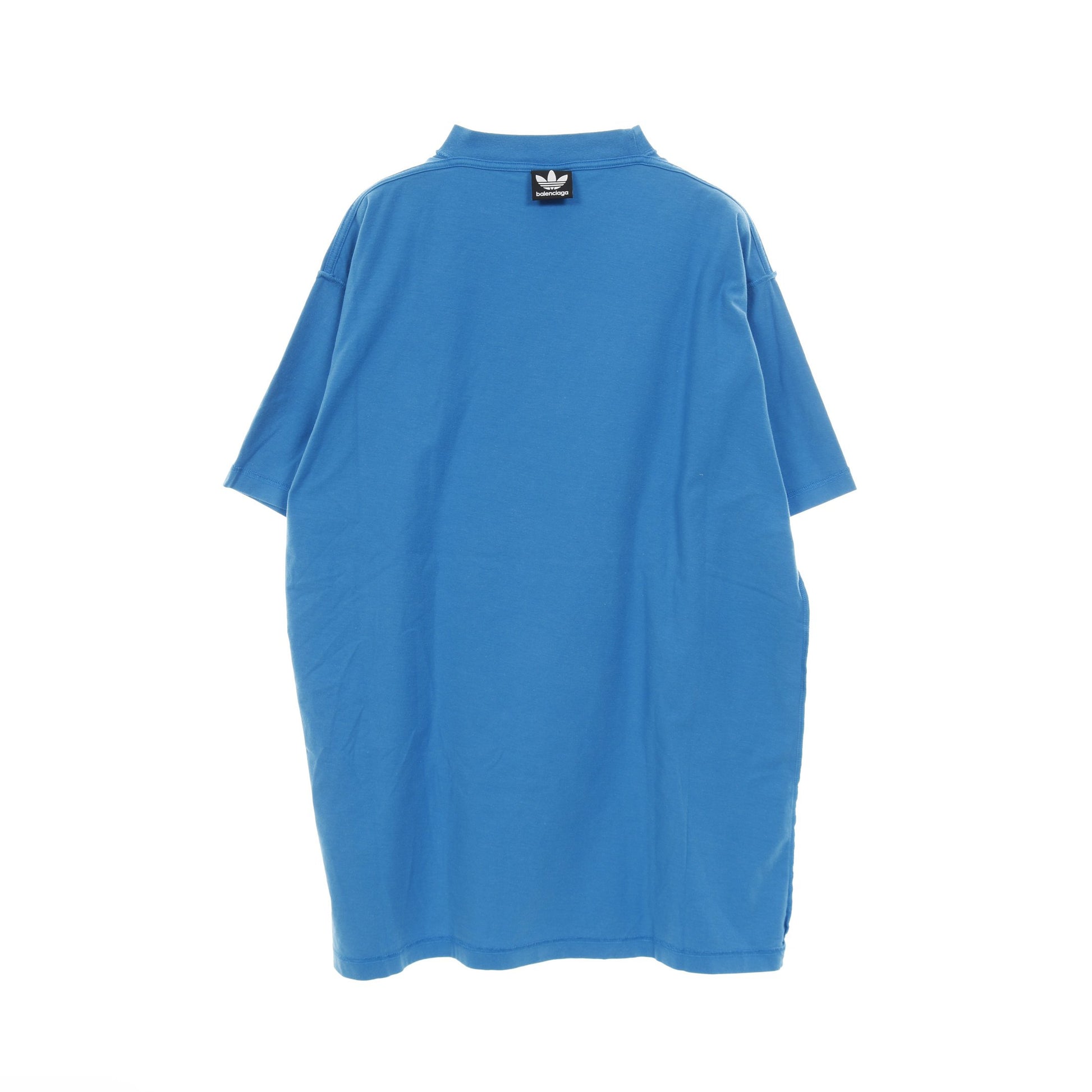 BALENCIAGA × adidas インサイドアウト Tシャツ 半袖 ロゴ刺繍 コットン ブルー ホワイト バレンシアガ トップス BALENCIAGA