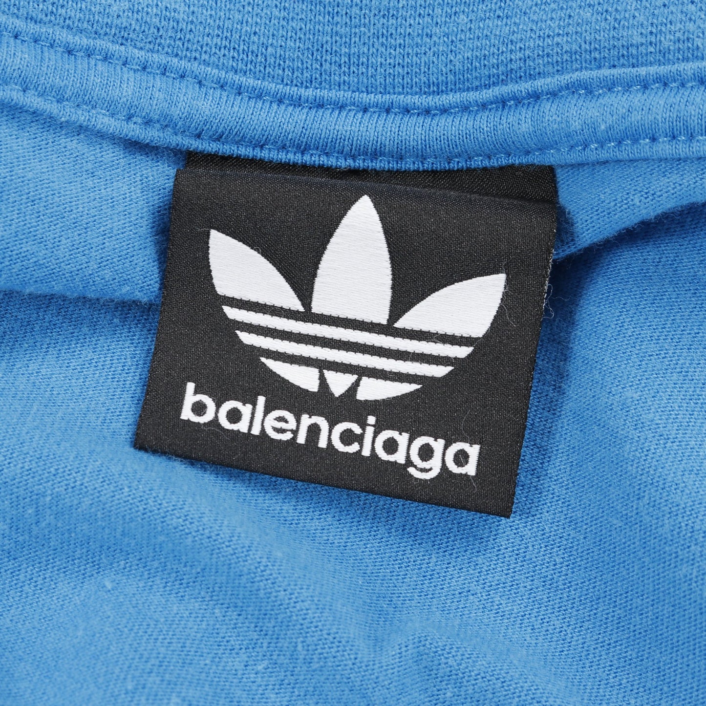 BALENCIAGA × adidas インサイドアウト Tシャツ 半袖 ロゴ刺繍 コットン ブルー ホワイト バレンシアガ トップス BALENCIAGA