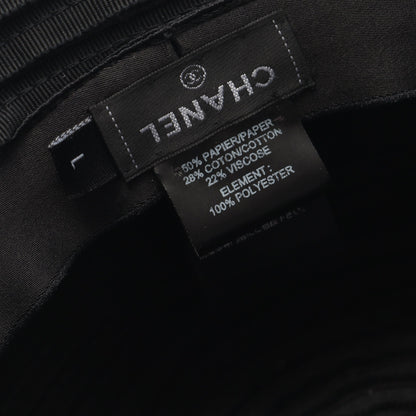 ココマーク バケットハット 帽子 ファブリック ブラック ホワイト シャネル 財布・小物 CHANEL