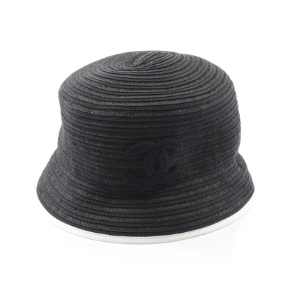 ココマーク バケットハット 帽子 ファブリック ブラック ホワイト シャネル 財布・小物 CHANEL