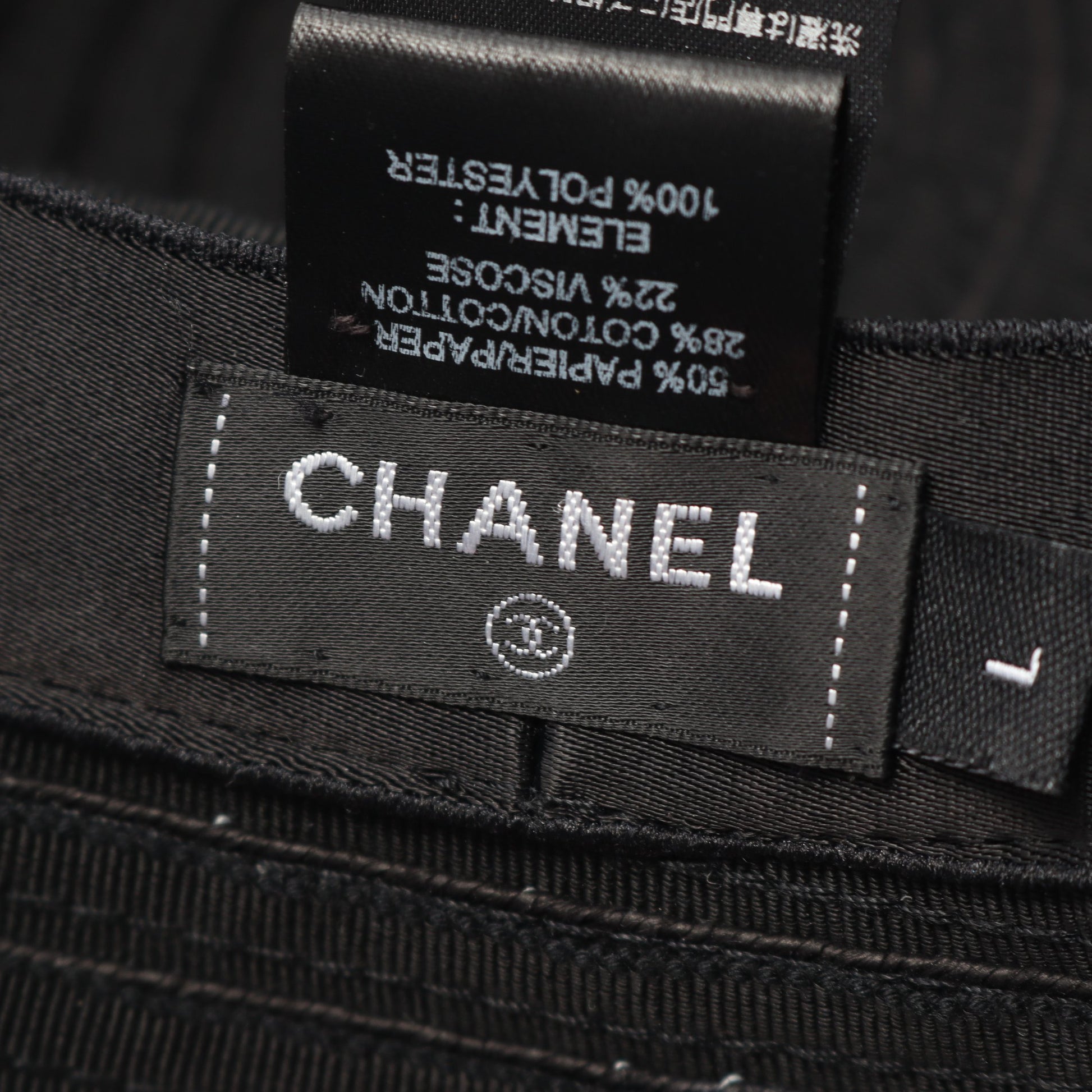 ココマーク バケットハット 帽子 ファブリック ブラック ホワイト シャネル 財布・小物 CHANEL