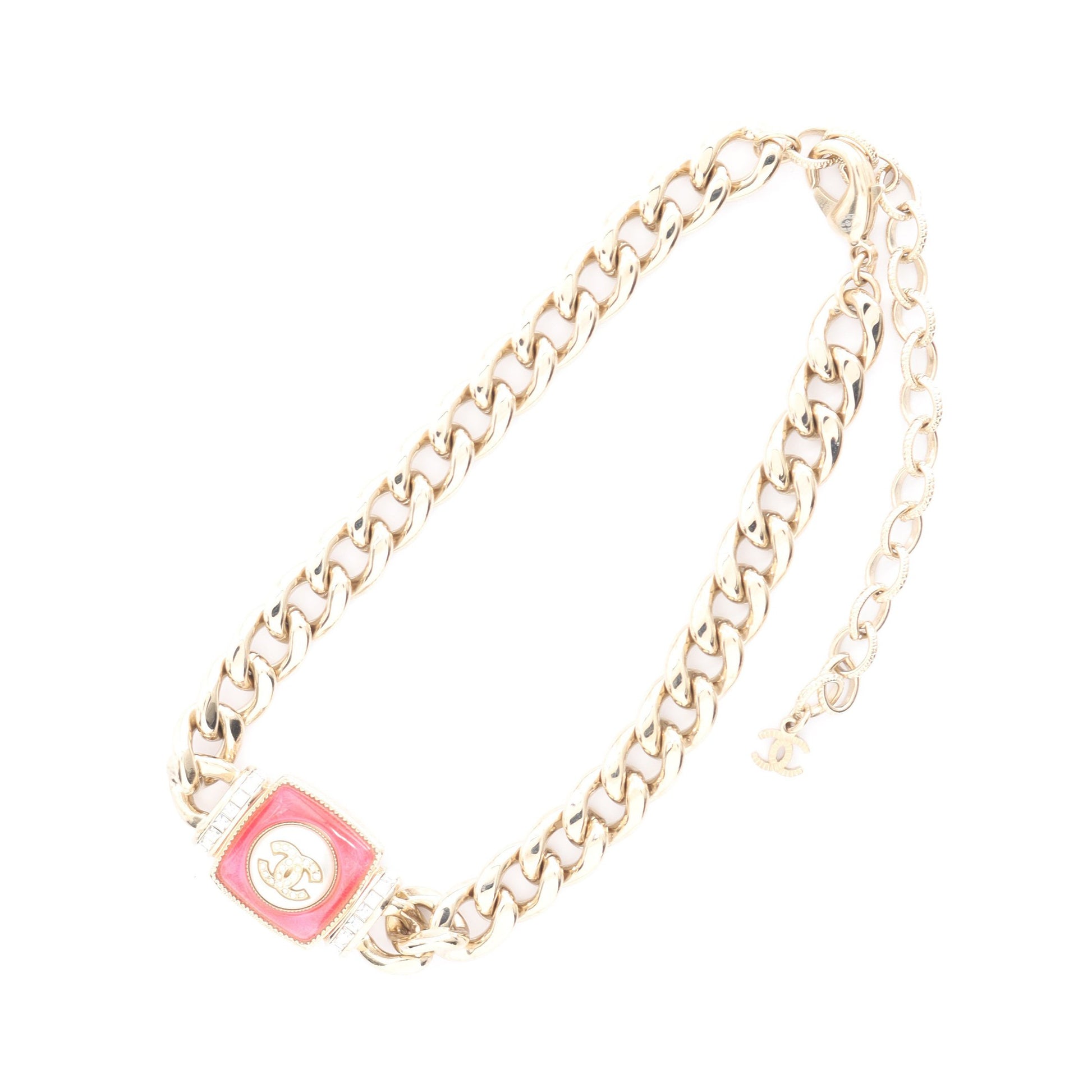 ココマーク ネックレス チョーカー GP フェイクパール ゴールド ピンク A22C シャネル アクセサリー CHANEL