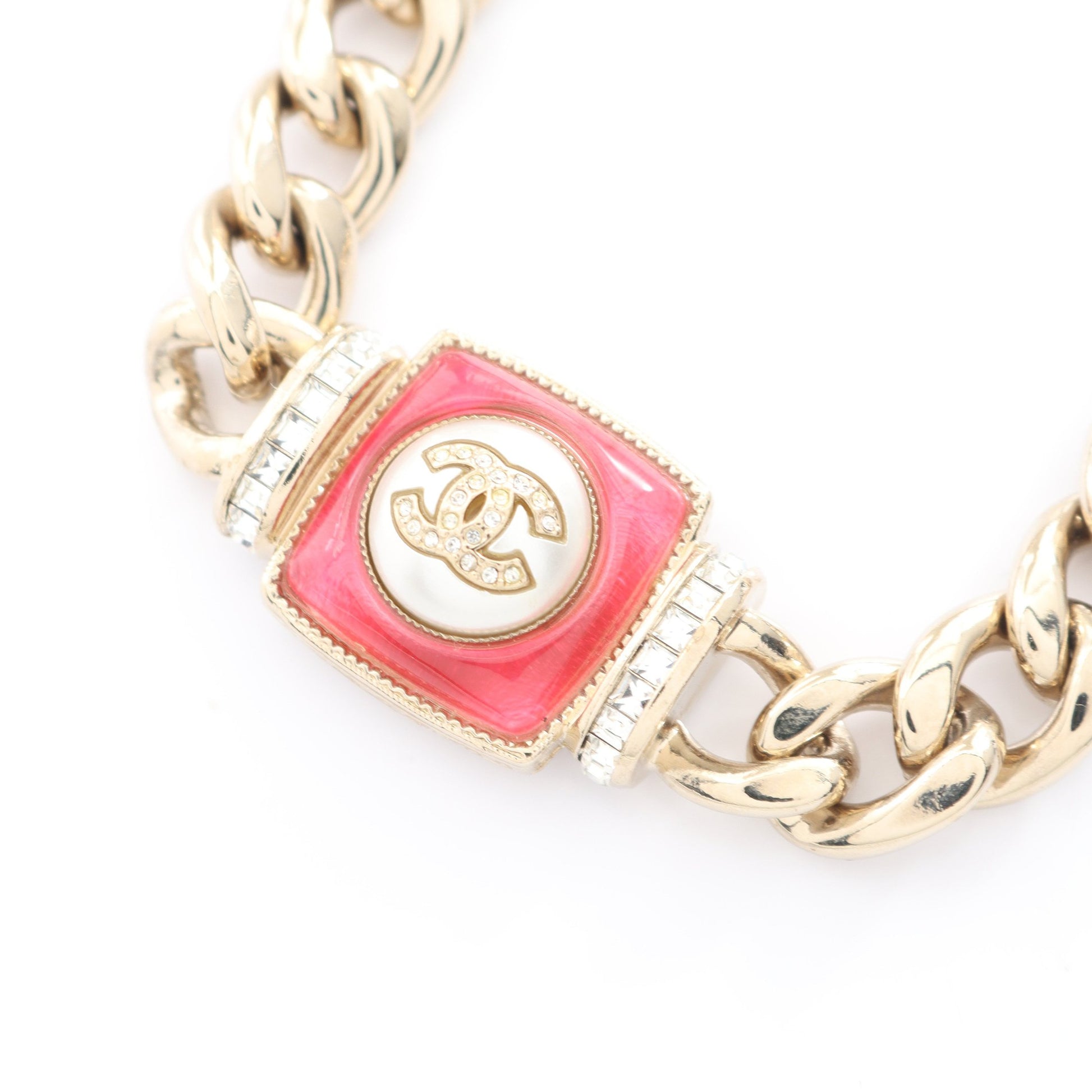 ココマーク ネックレス チョーカー GP フェイクパール ゴールド ピンク A22C シャネル アクセサリー CHANEL