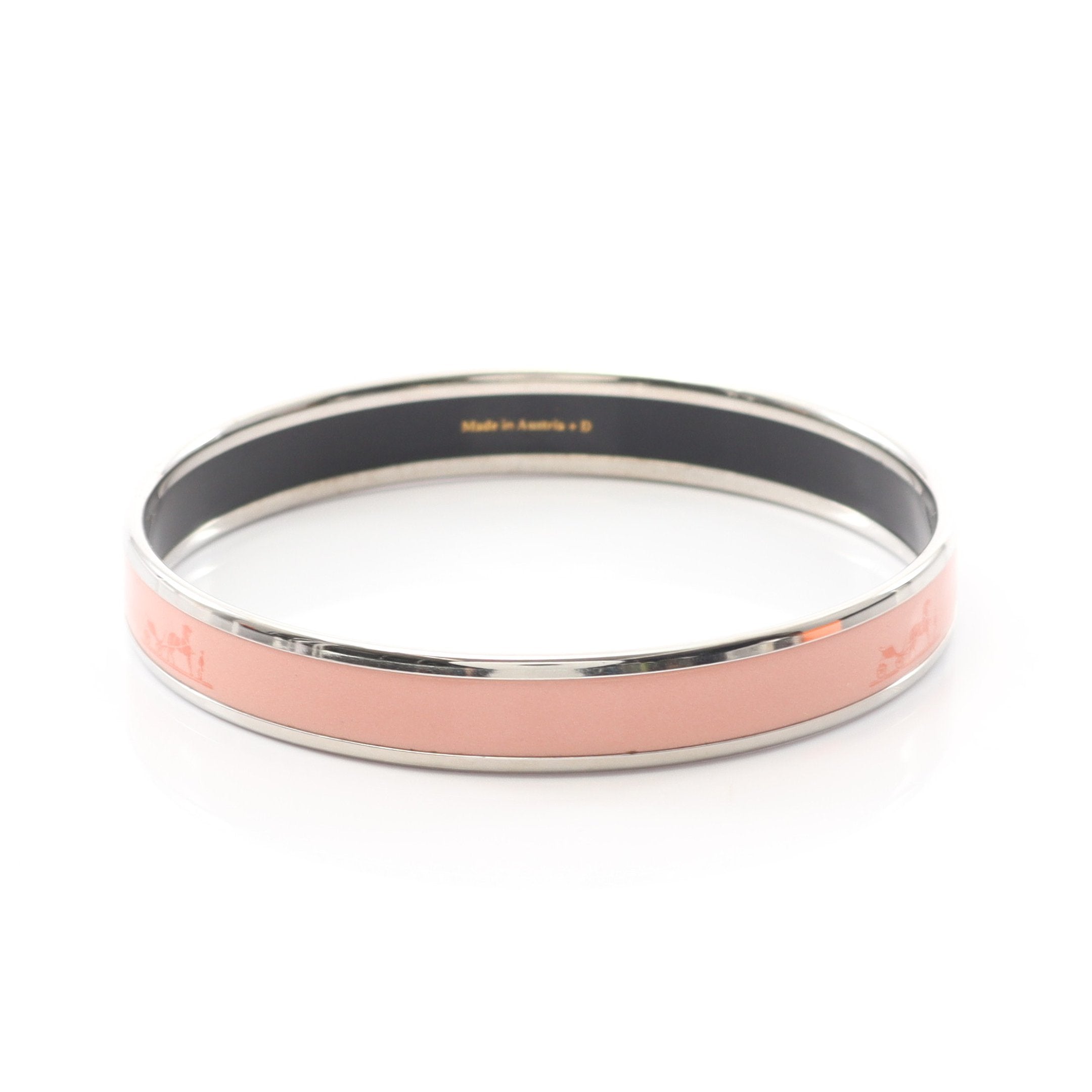 エルメス HERMES エマイユ PM 腕輪 バングル シルバー ピンク