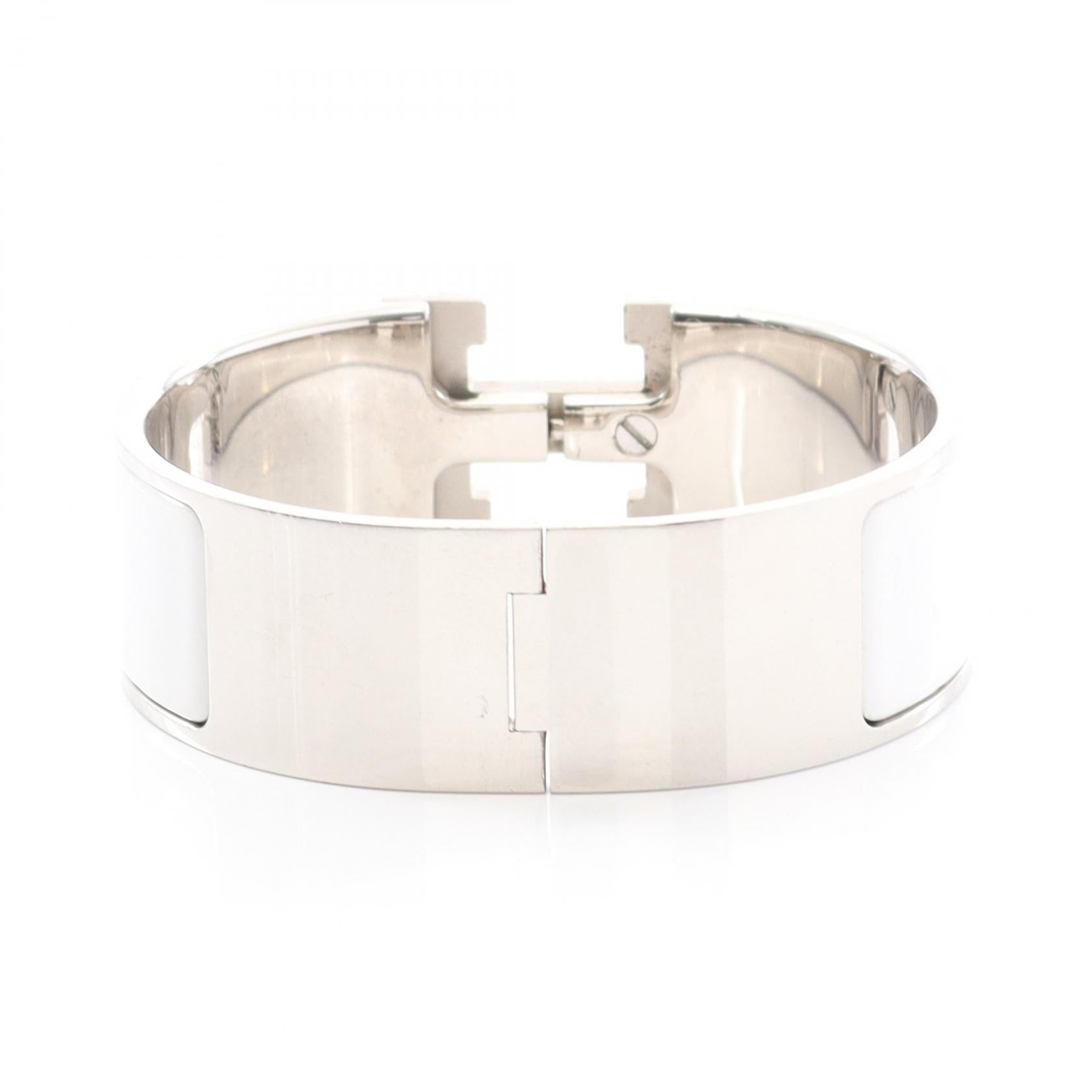 クリッククラックGM バングル GP エナメル ゴールド ホワイト エルメス