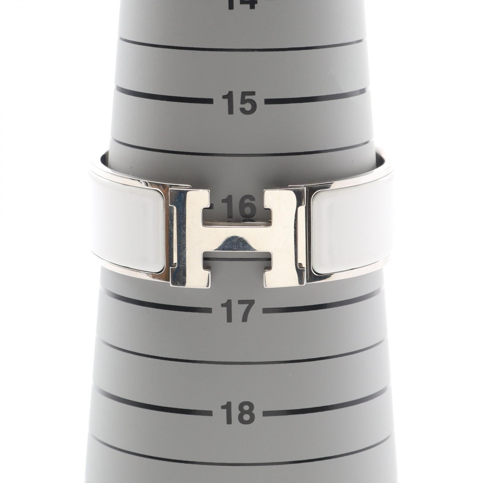 クリッククラックGM バングル GP エナメル ゴールド ホワイト エルメス