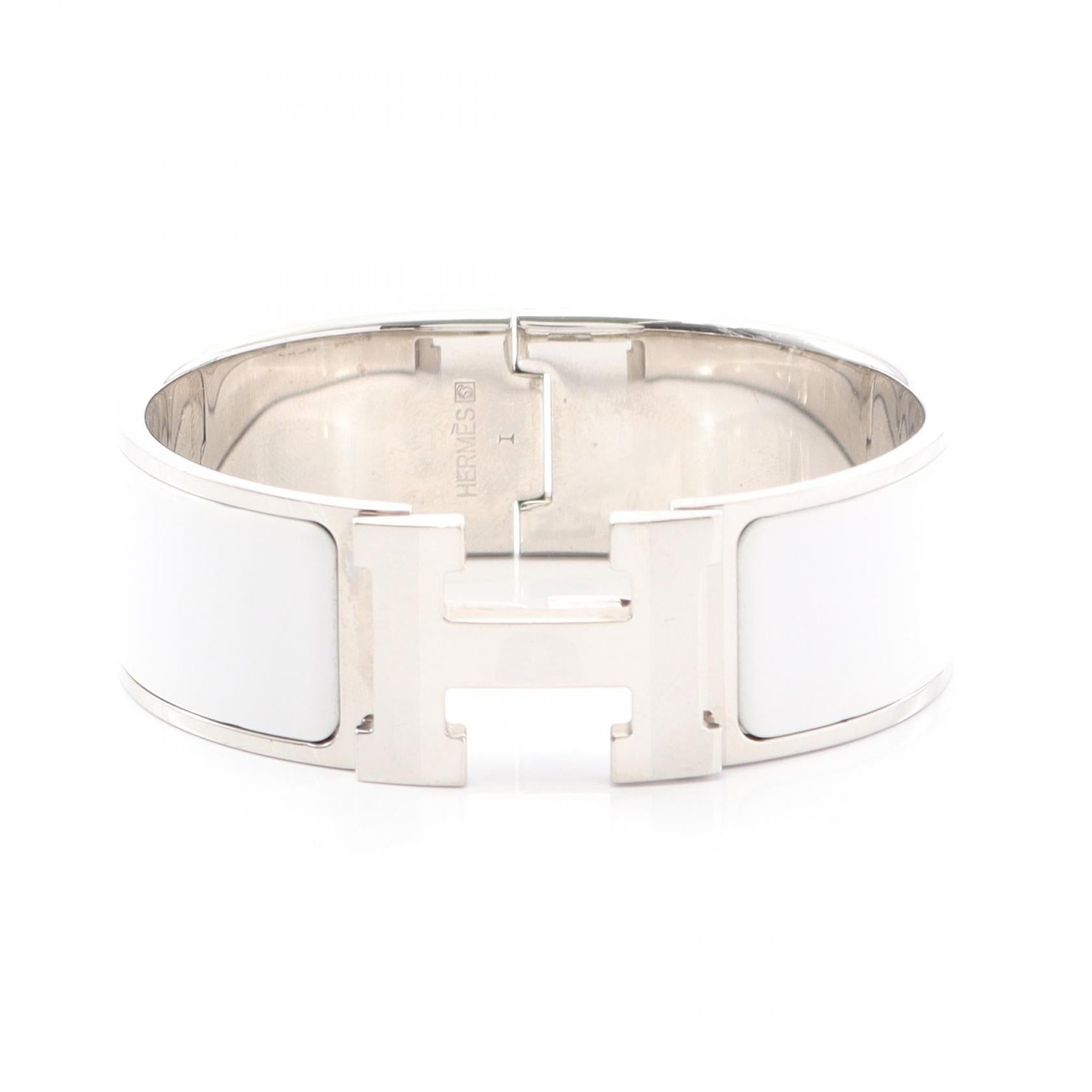 クリッククラックGM バングル GP エナメル ゴールド ホワイト エルメス