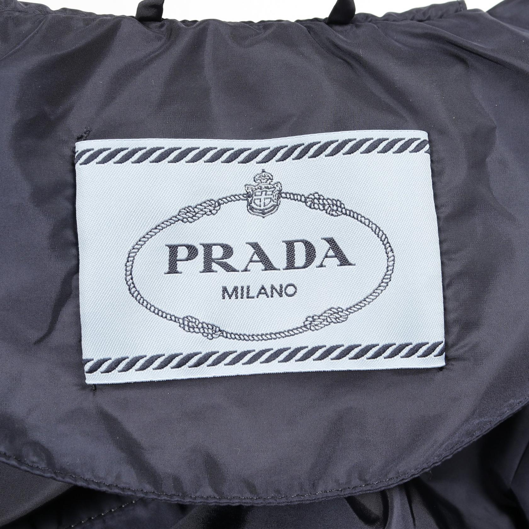 ライトウェイト Re-Nylon ブルゾンジャケット ブルゾン ナイロン ネイビー ホワイト プラダ アウター PRADA