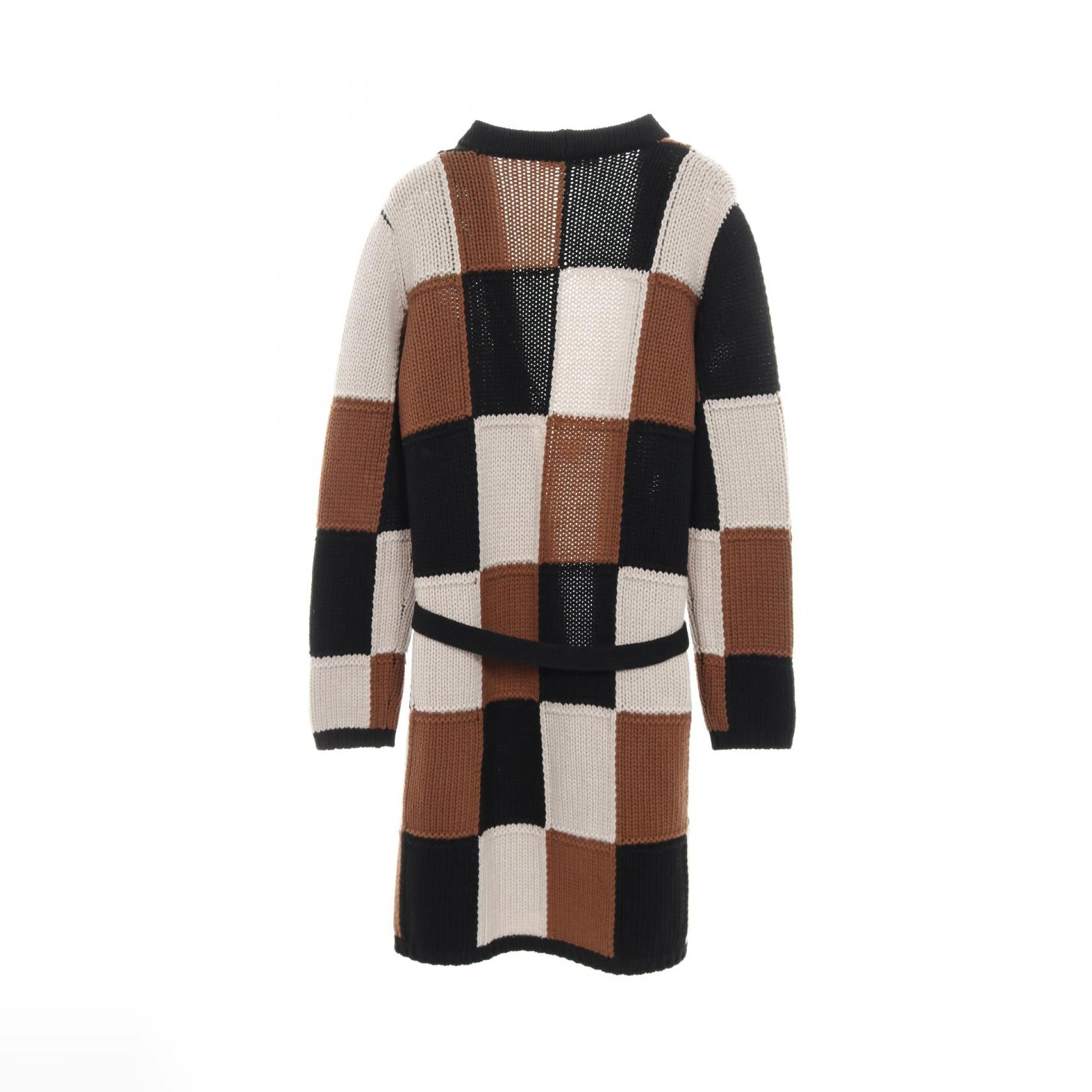 カーディガン パッチワーク ウール カシミヤ ブラウン ブラック ベージュ マックスマーラ トップス Max Mara