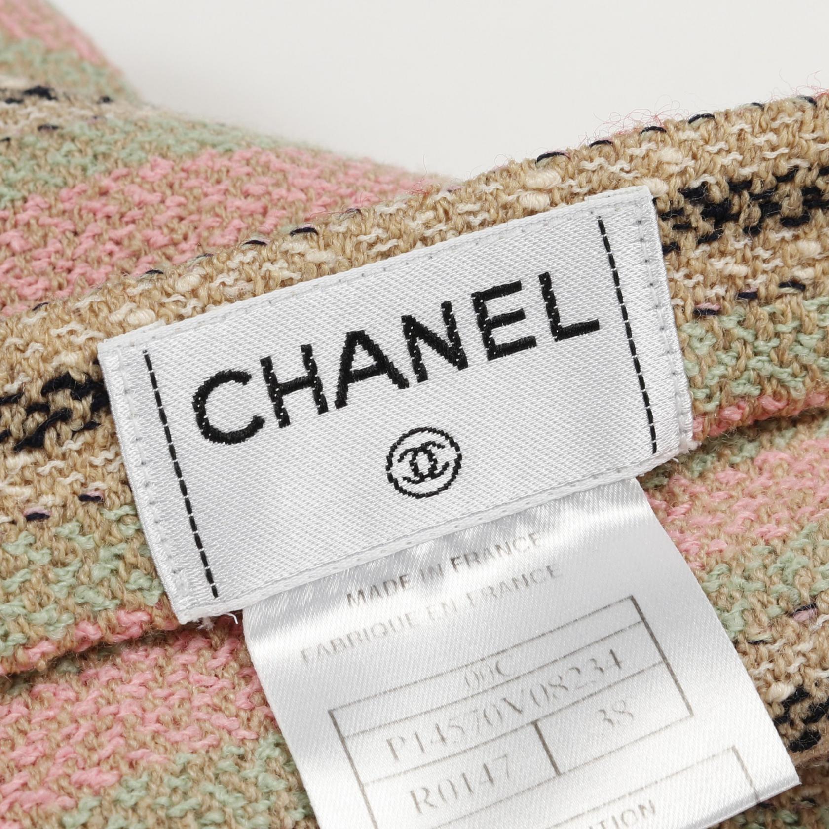 ツイード ラップスカート ボーダー ウール ピンク マルチカラー 00C