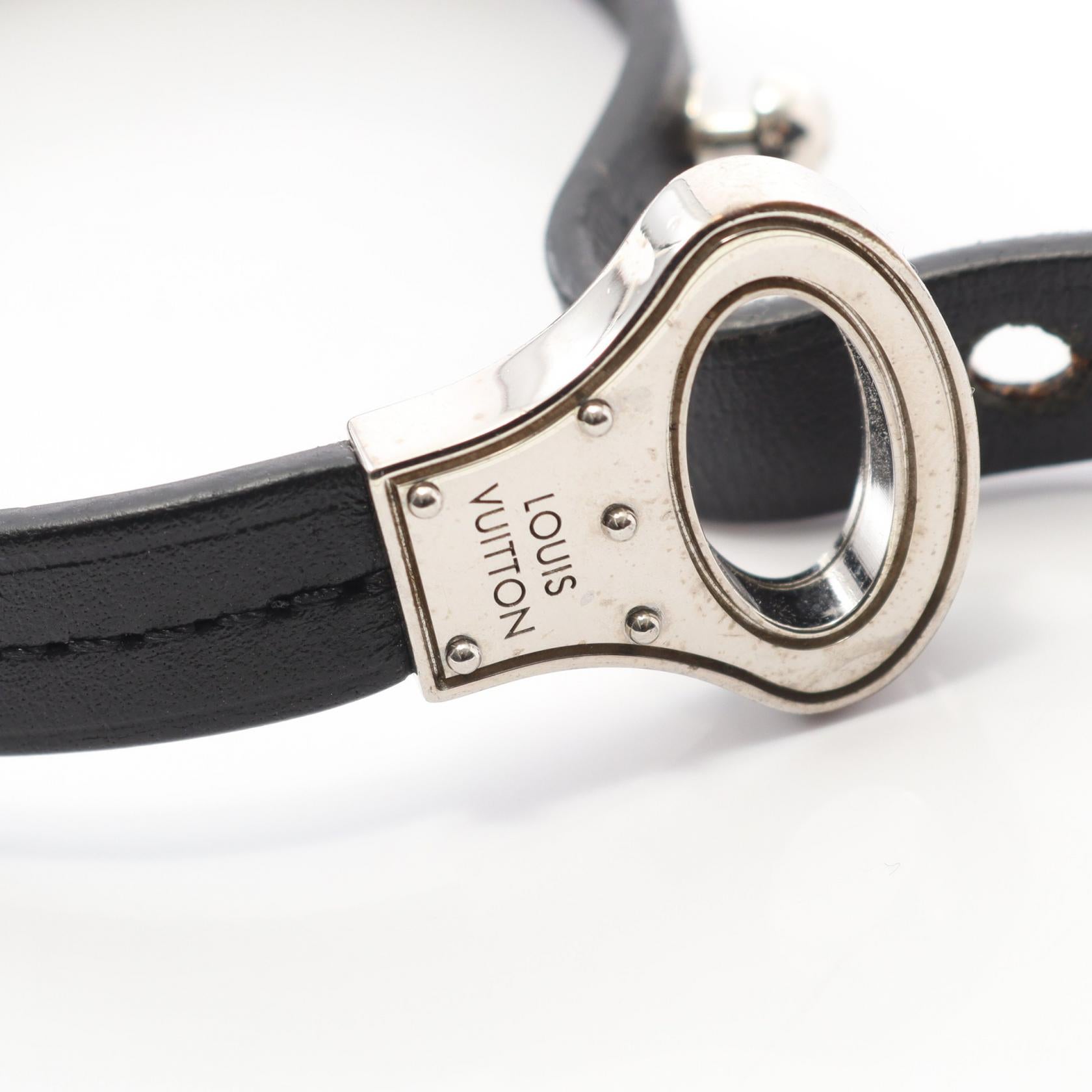 ブラスレ アーカイブ ブレスレット レザー ブラック シルバー ルイヴィトン アクセサリー LOUIS VUITTON