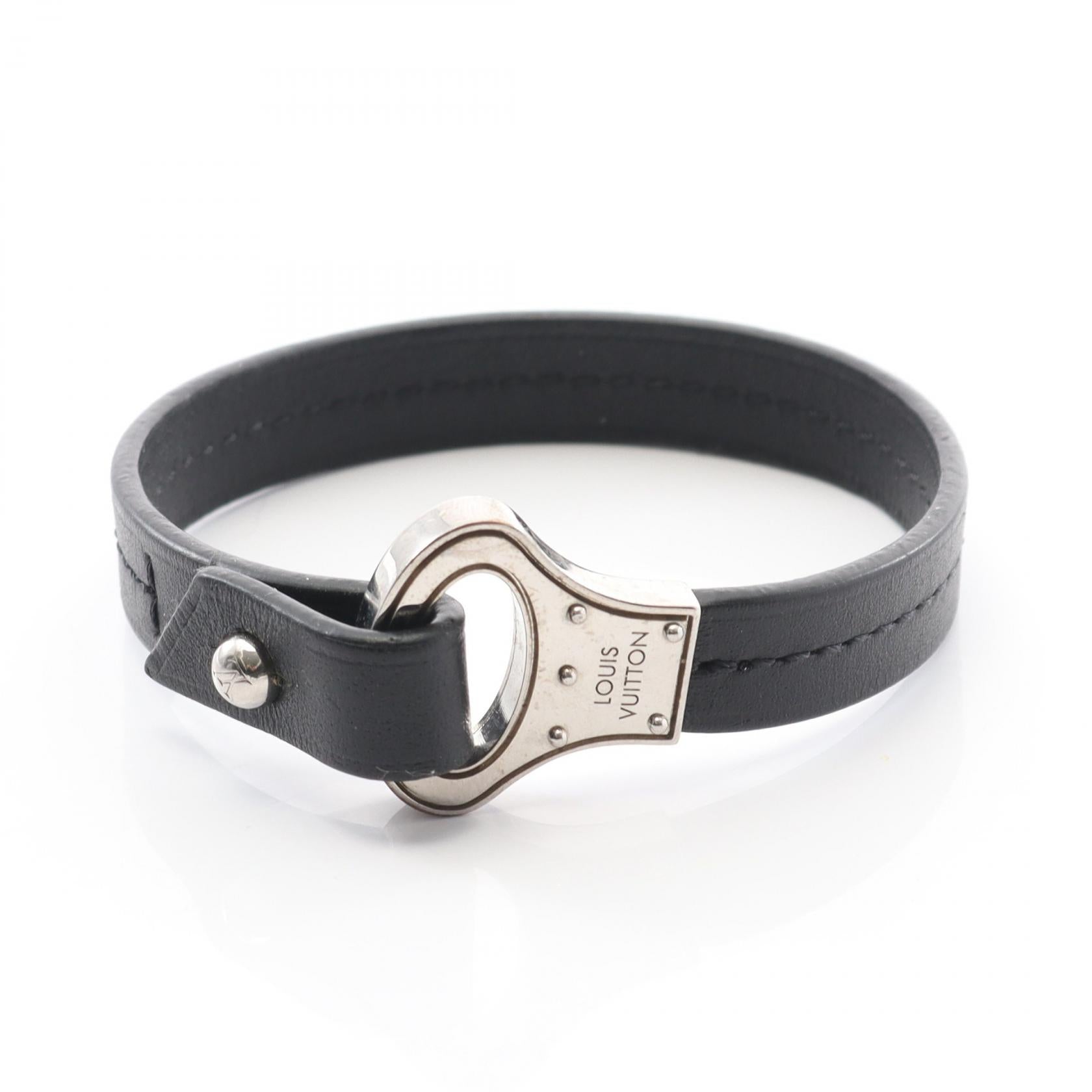 ブラスレ アーカイブ ブレスレット レザー ブラック シルバー ルイヴィトン アクセサリー LOUIS VUITTON