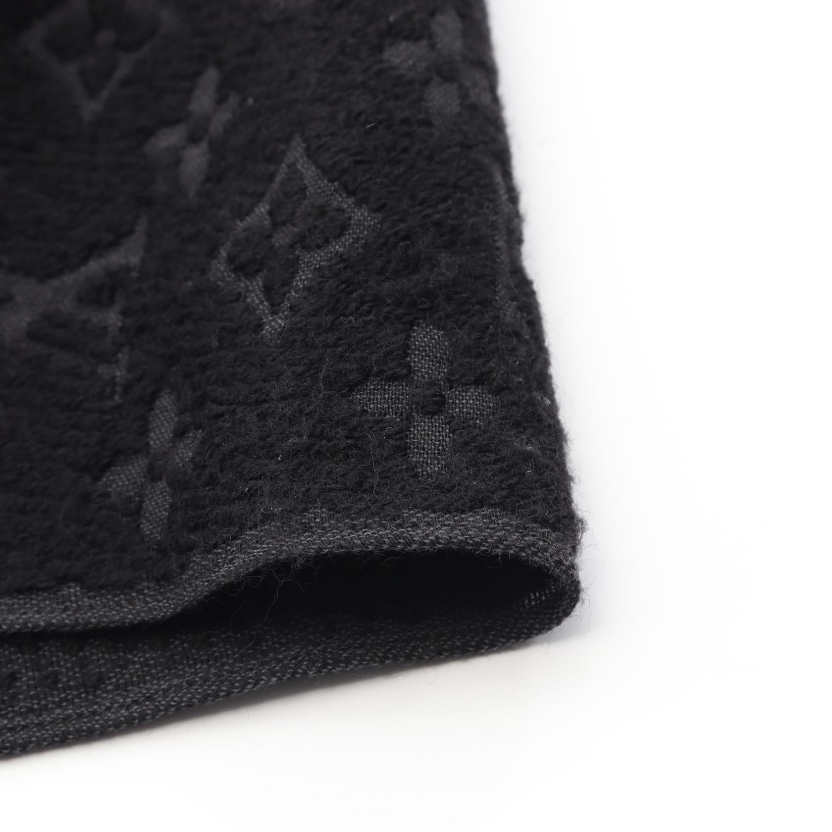 エシャルプ モノグラム クラシック ノワール マフラー ウール ブラック