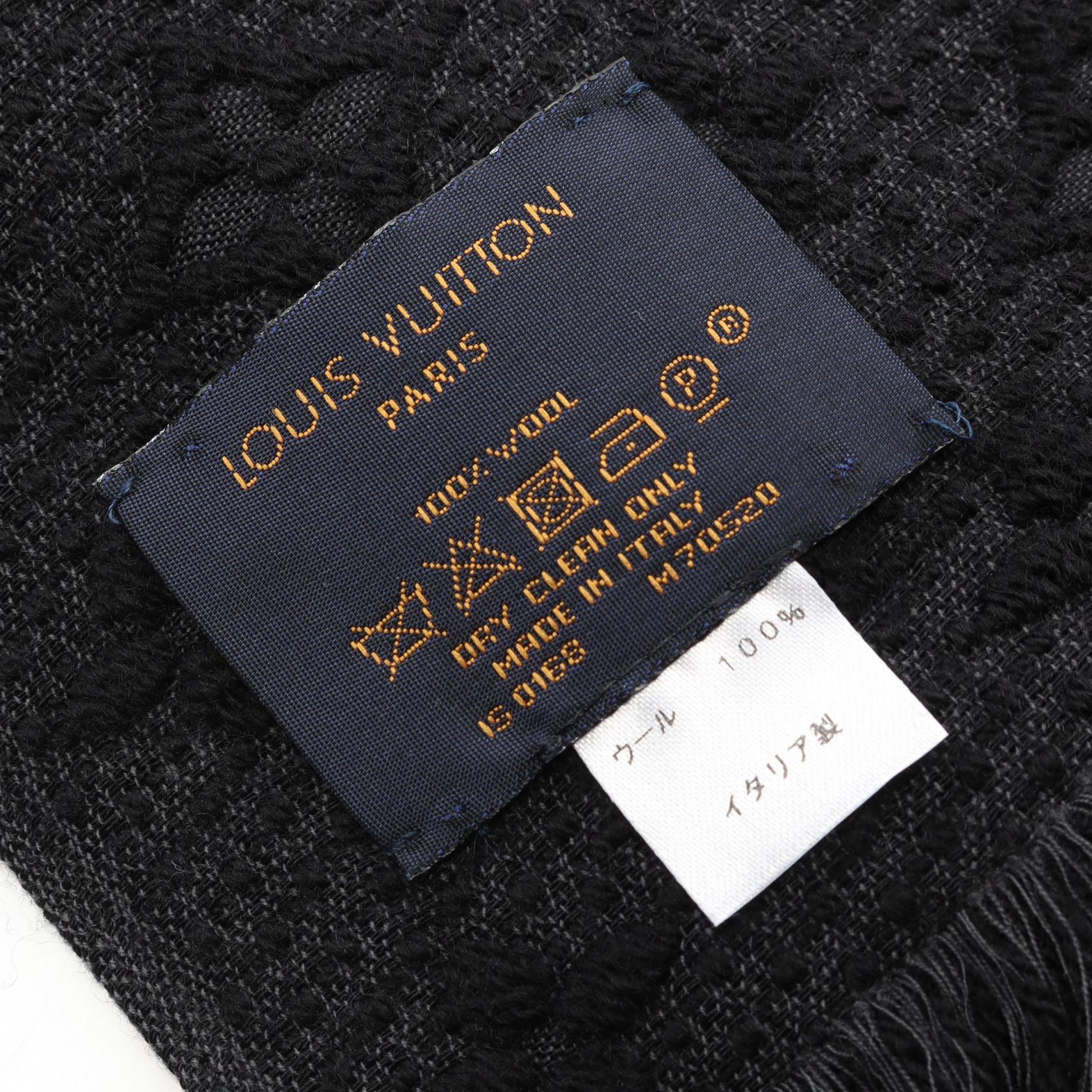 エシャルプ モノグラム クラシック ノワール マフラー ウール ブラック