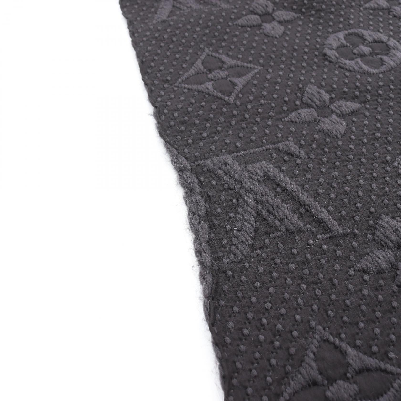 エシャルプ ロゴマニア アントラシット マフラー ウール シルク