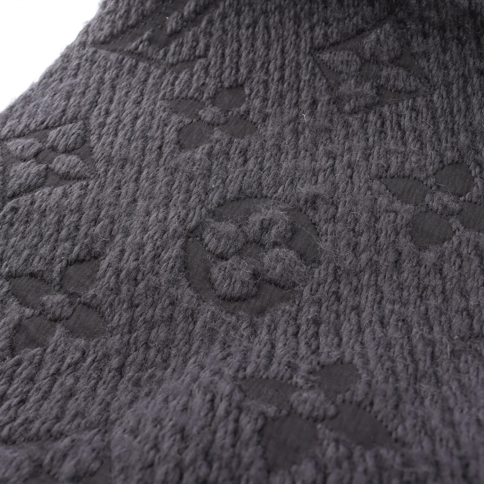 エシャルプ ロゴマニア アントラシット マフラー ウール シルク