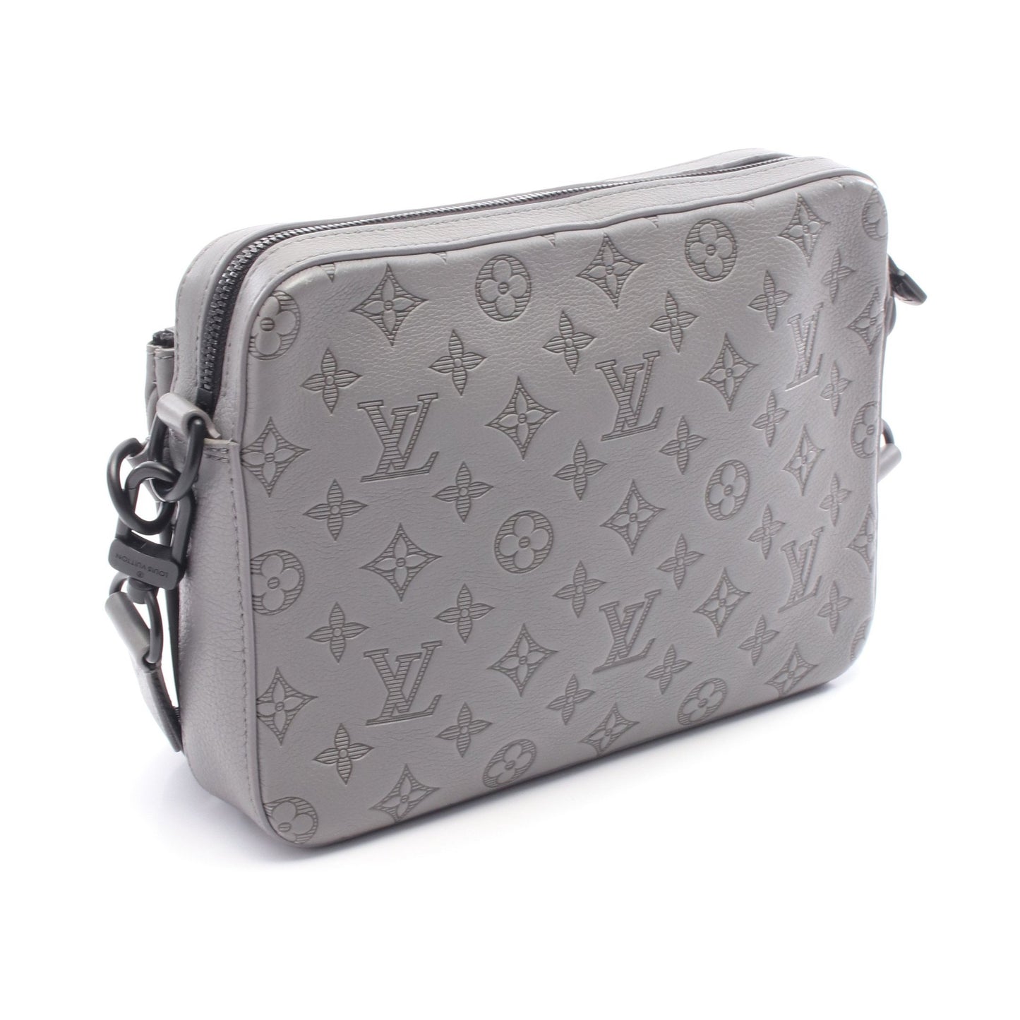 トリオメッセンジャー モノグラムシャドウ ショルダーバッグ レザー グレー ルイヴィトン バッグ LOUIS VUITTON