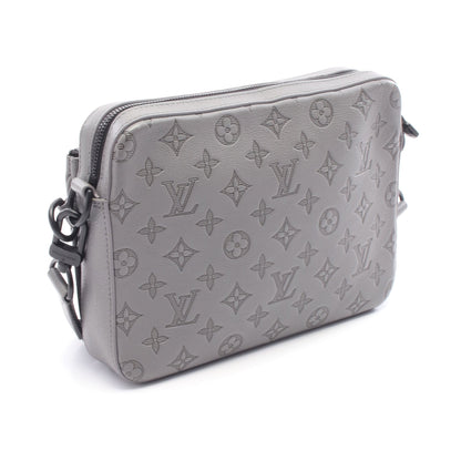 トリオメッセンジャー モノグラムシャドウ ショルダーバッグ レザー グレー ルイヴィトン バッグ LOUIS VUITTON