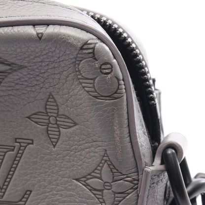 トリオメッセンジャー モノグラムシャドウ ショルダーバッグ レザー グレー ルイヴィトン バッグ LOUIS VUITTON