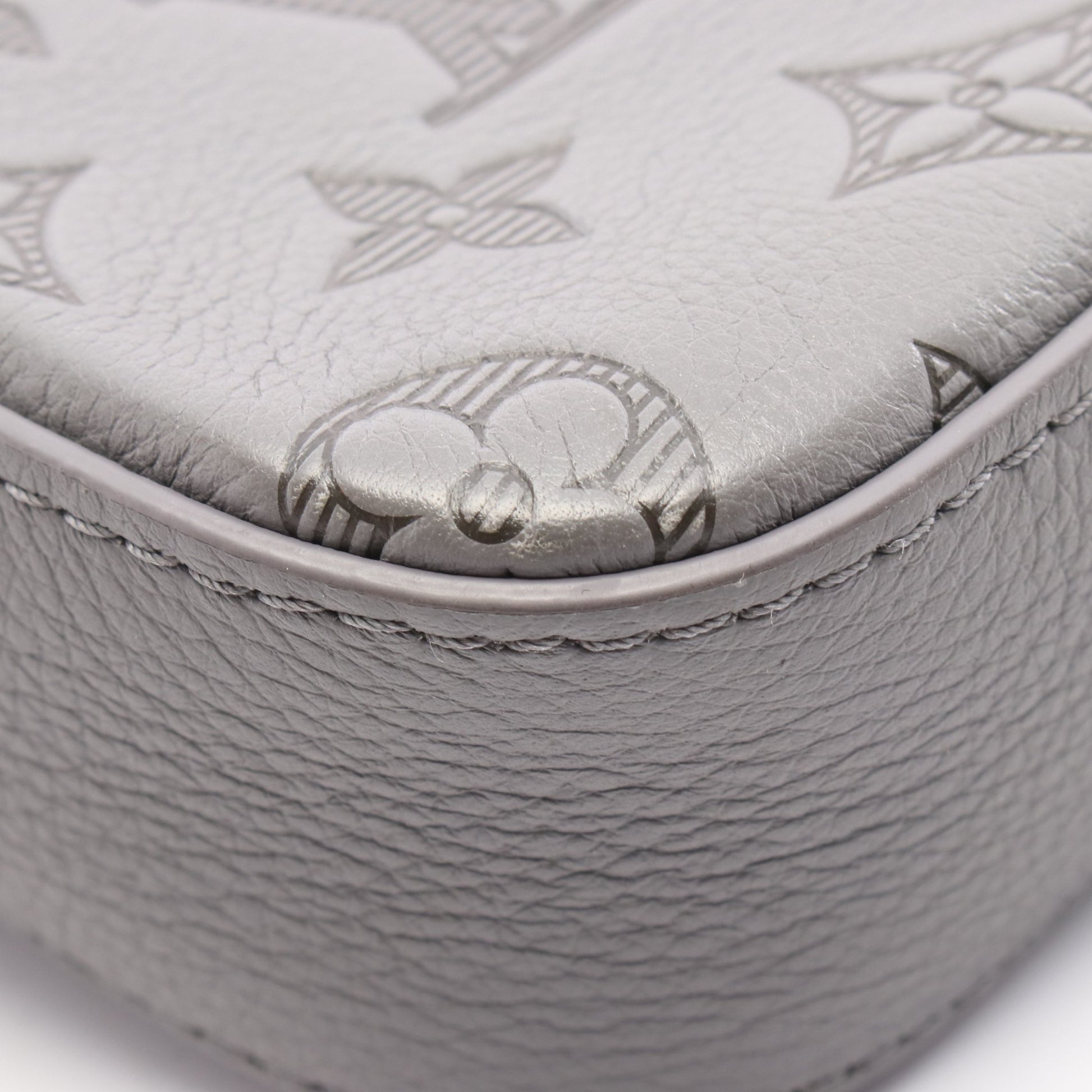 トリオメッセンジャー モノグラムシャドウ ショルダーバッグ レザー グレー ルイヴィトン バッグ LOUIS VUITTON
