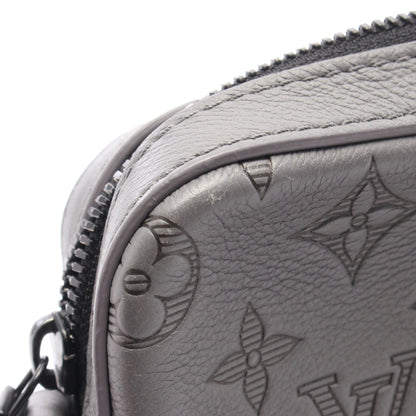 トリオメッセンジャー モノグラムシャドウ ショルダーバッグ レザー グレー ルイヴィトン バッグ LOUIS VUITTON