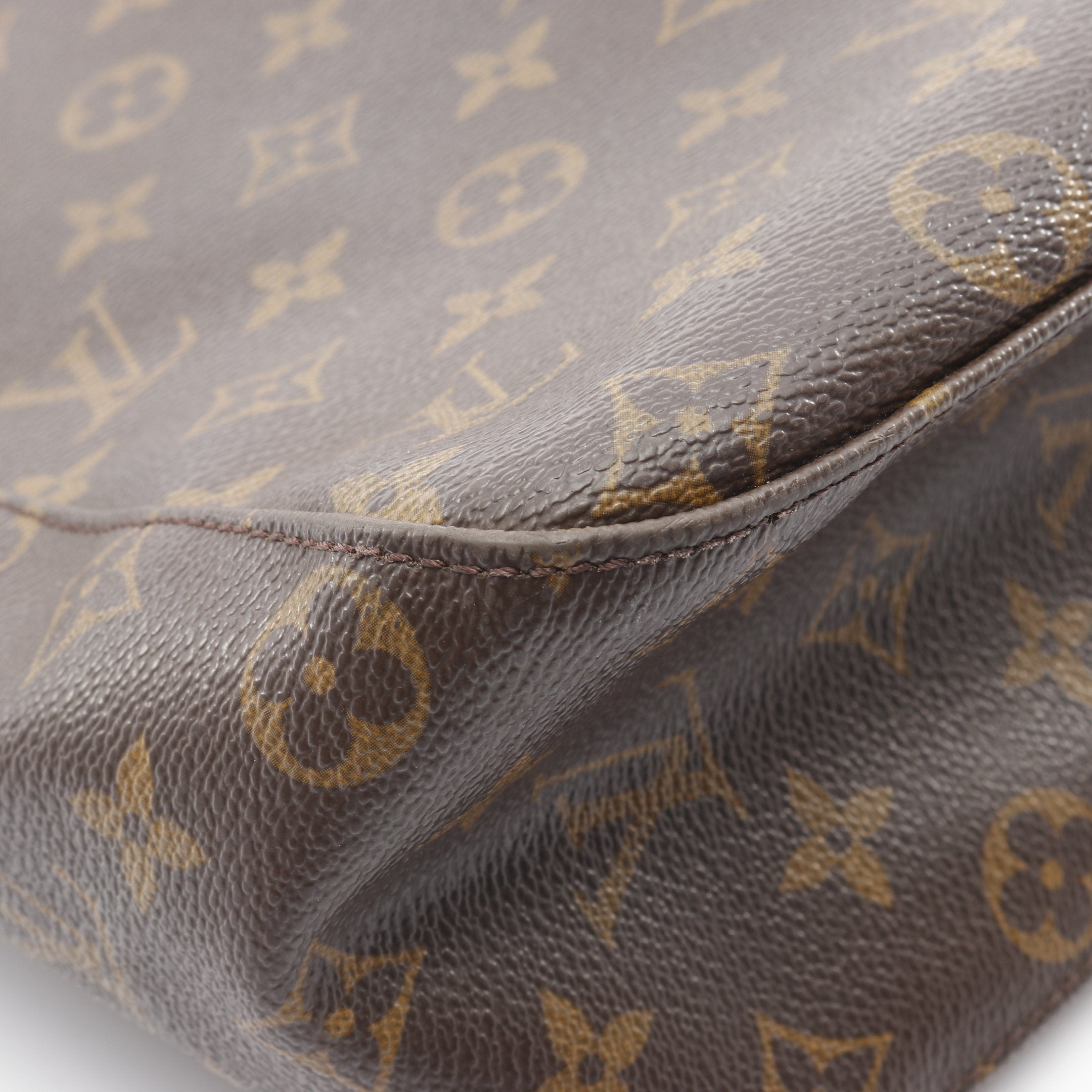 ルーピングGM モノグラム ショルダーバッグ PVC レザー ブラウン ルイ