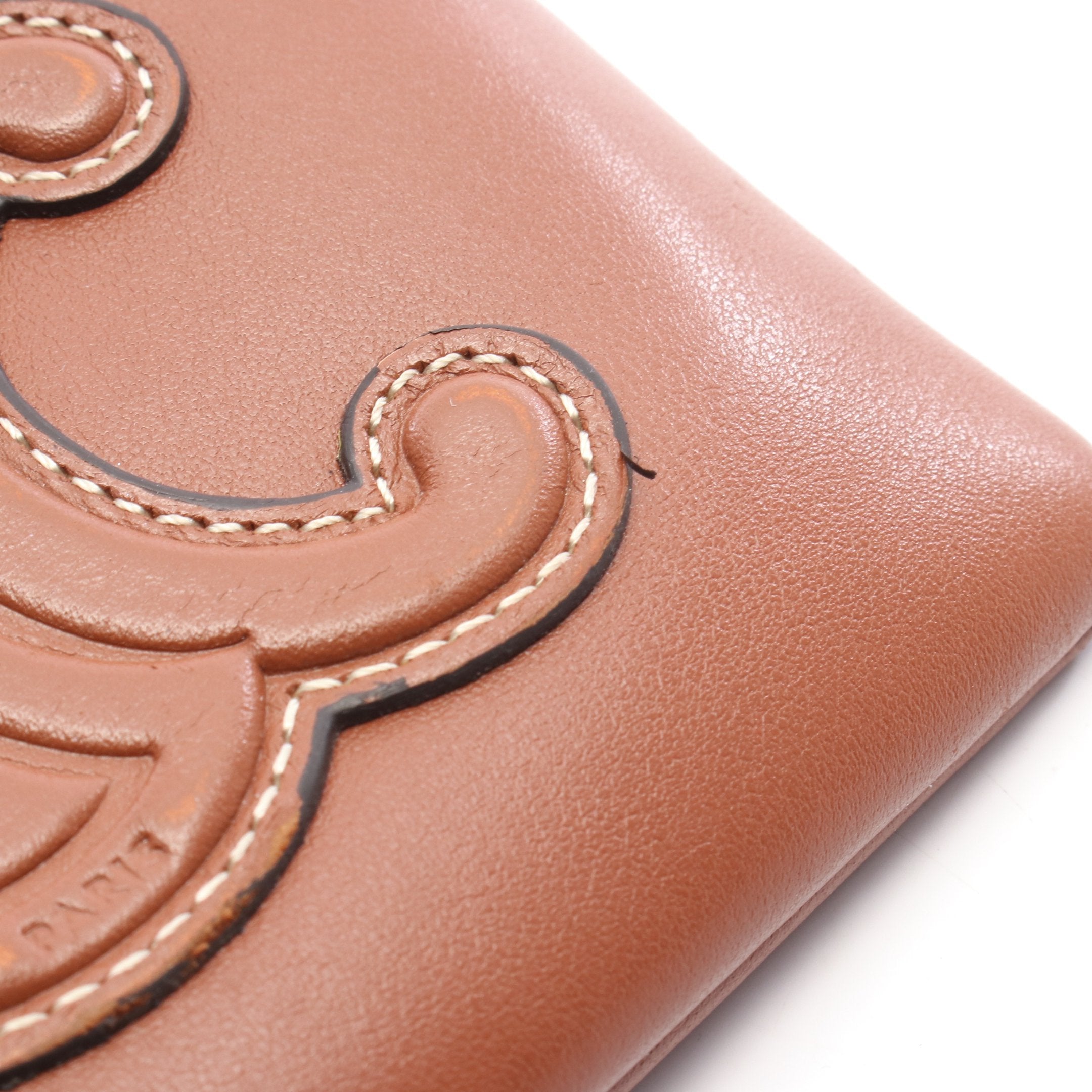 トリオンフ コインケース レザー ブラウン キーリング付き セリーヌ