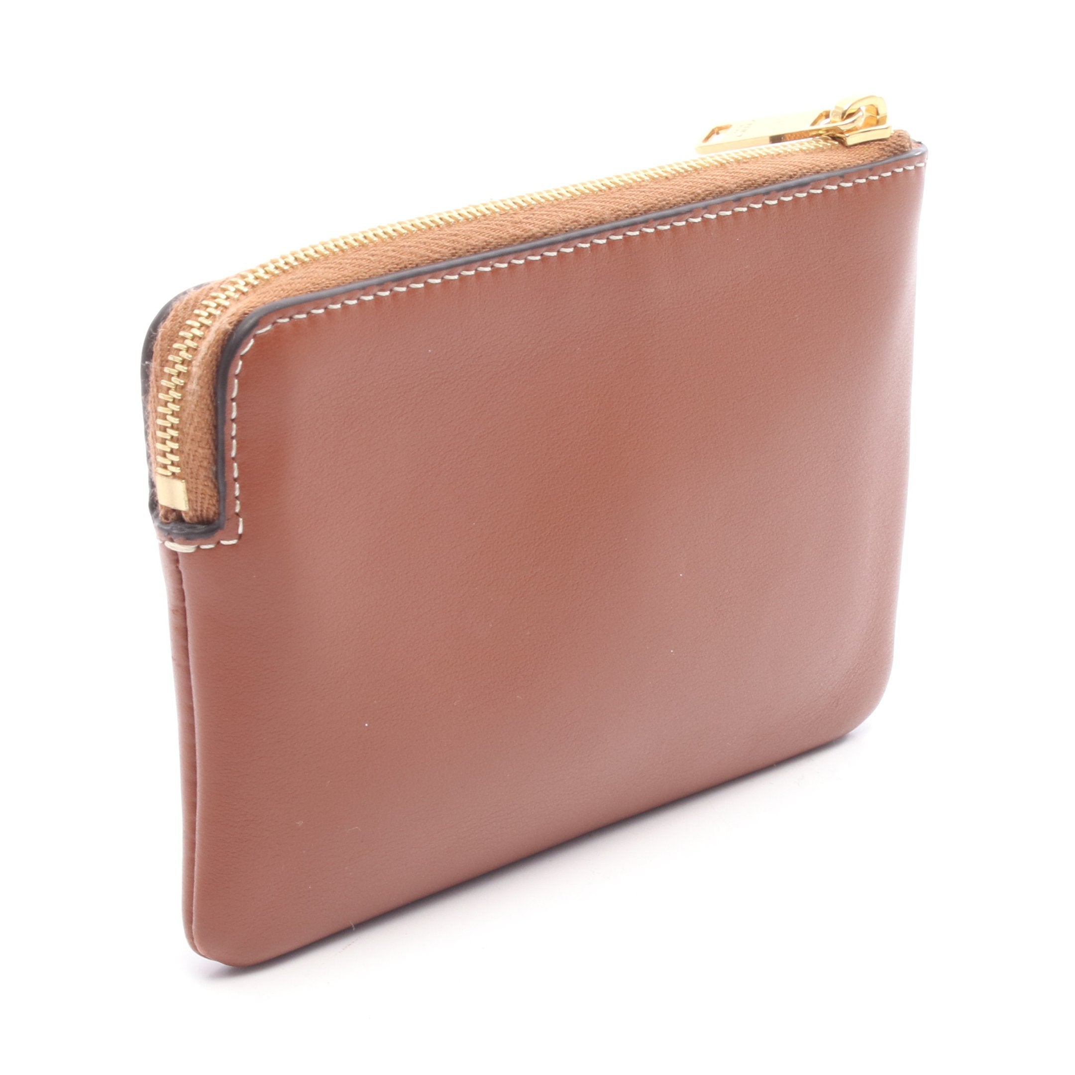 トリオンフ コインケース レザー ブラウン キーリング付き セリーヌ