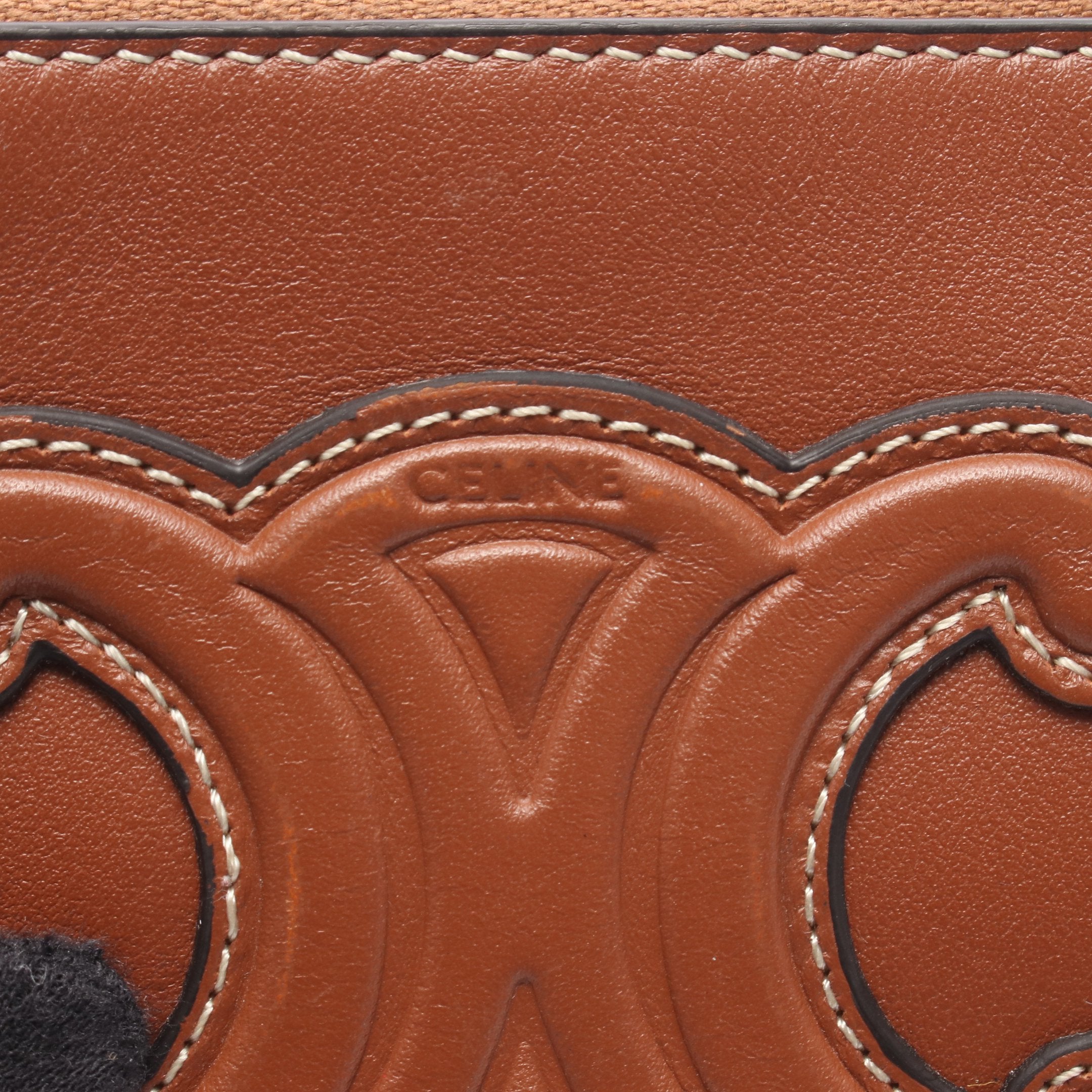 レア美品✨セリーヌ◇キュイルトリオンフケース　キーリング付きブラウン トリオンフ コインケース レザー ブラウン キーリング付き セリーヌ