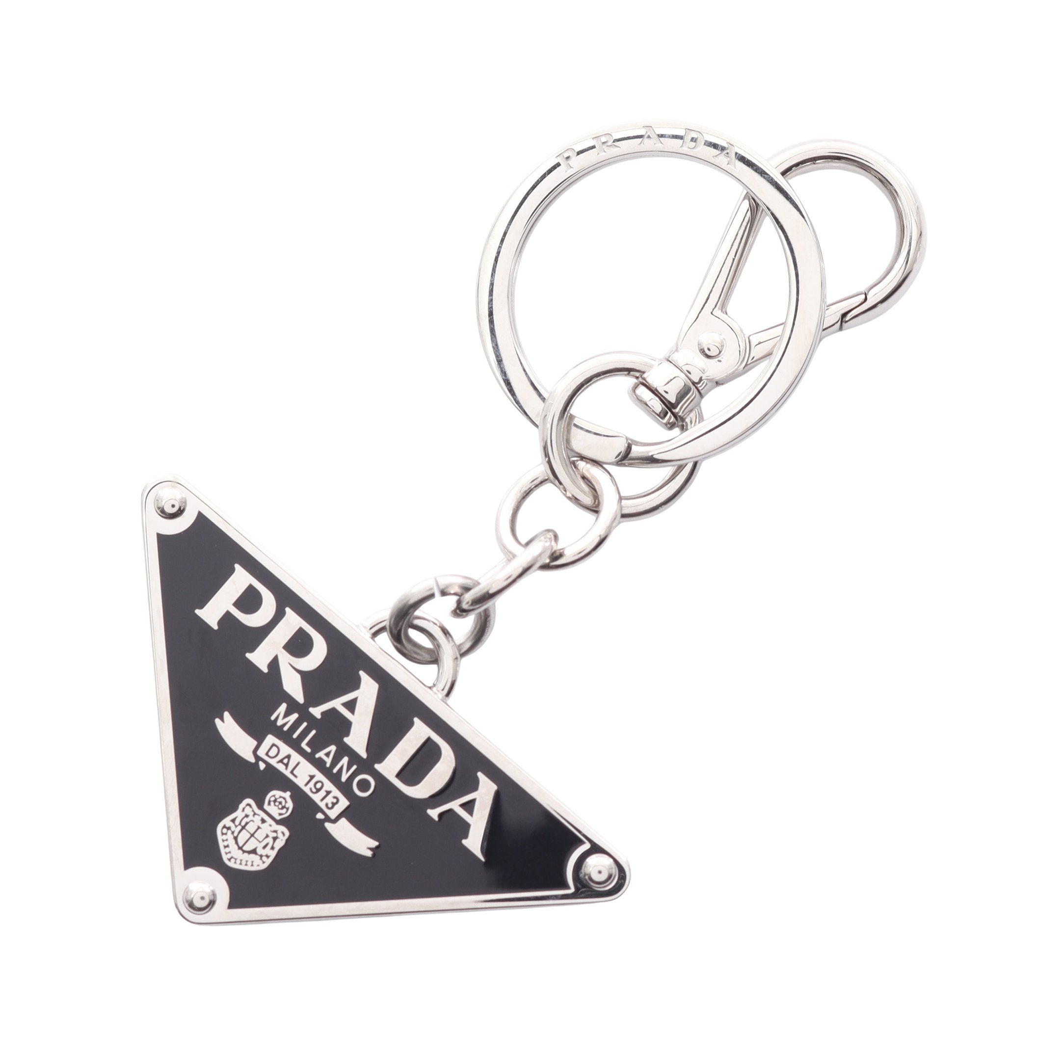 トライアングルロゴ キーリング キーホルダー シルバー ブラック