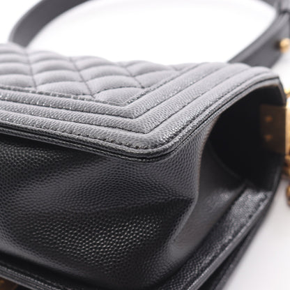 ボーイシャネル スモール チェーンショルダーバッグ キャビアスキン ブラック ゴールド金具 シャネル バッグ CHANEL
