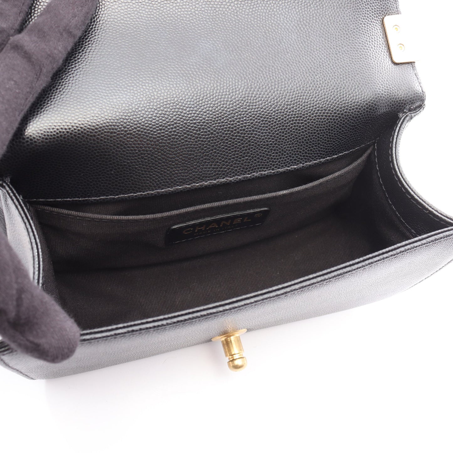 ボーイシャネル スモール チェーンショルダーバッグ キャビアスキン ブラック ゴールド金具 シャネル バッグ CHANEL
