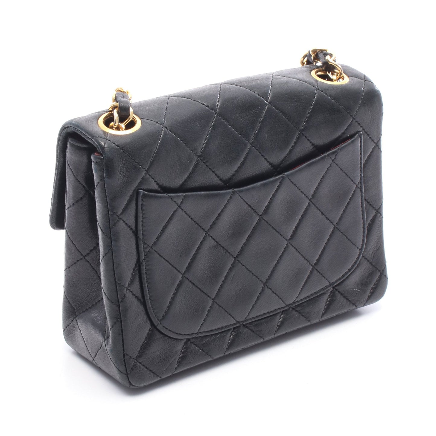 ミニマトラッセ チェーンショルダーバッグ ラムスキン ブラック ゴールド金具 シャネル バッグ CHANEL