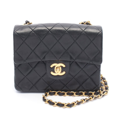 ミニマトラッセ チェーンショルダーバッグ ラムスキン ブラック ゴールド金具 シャネル バッグ CHANEL