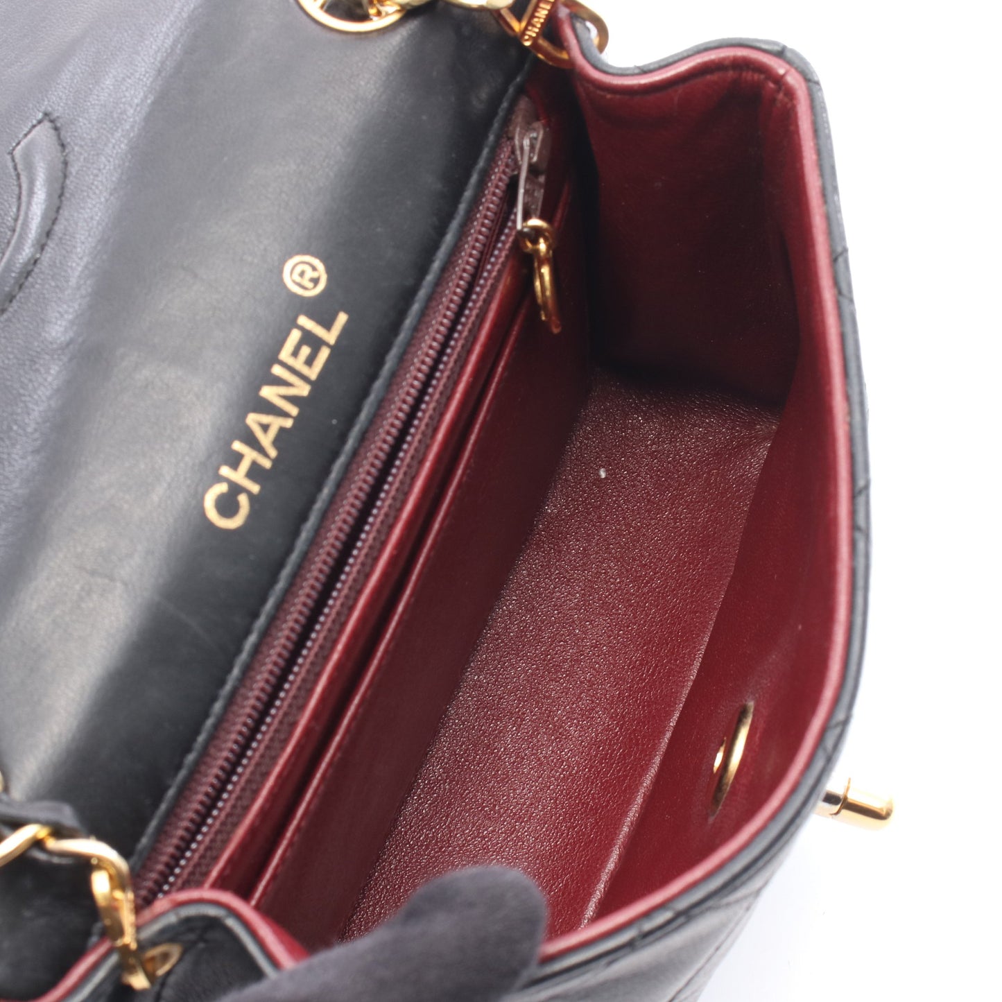 ミニマトラッセ チェーンショルダーバッグ ラムスキン ブラック ゴールド金具 シャネル バッグ CHANEL