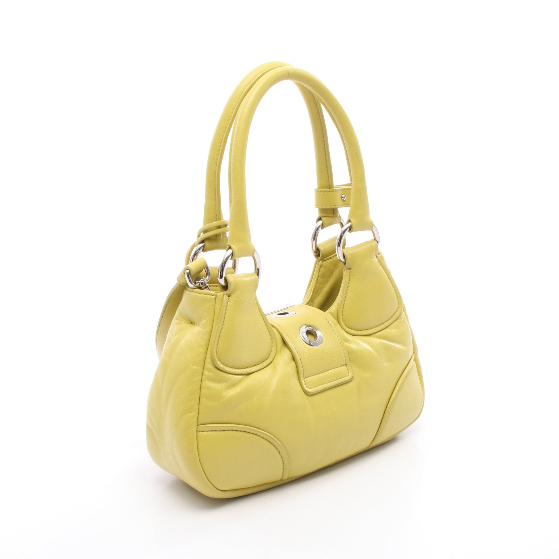 MOON ハンドバッグ レザー イエロー 2WAY プラダ バッグ PRADA