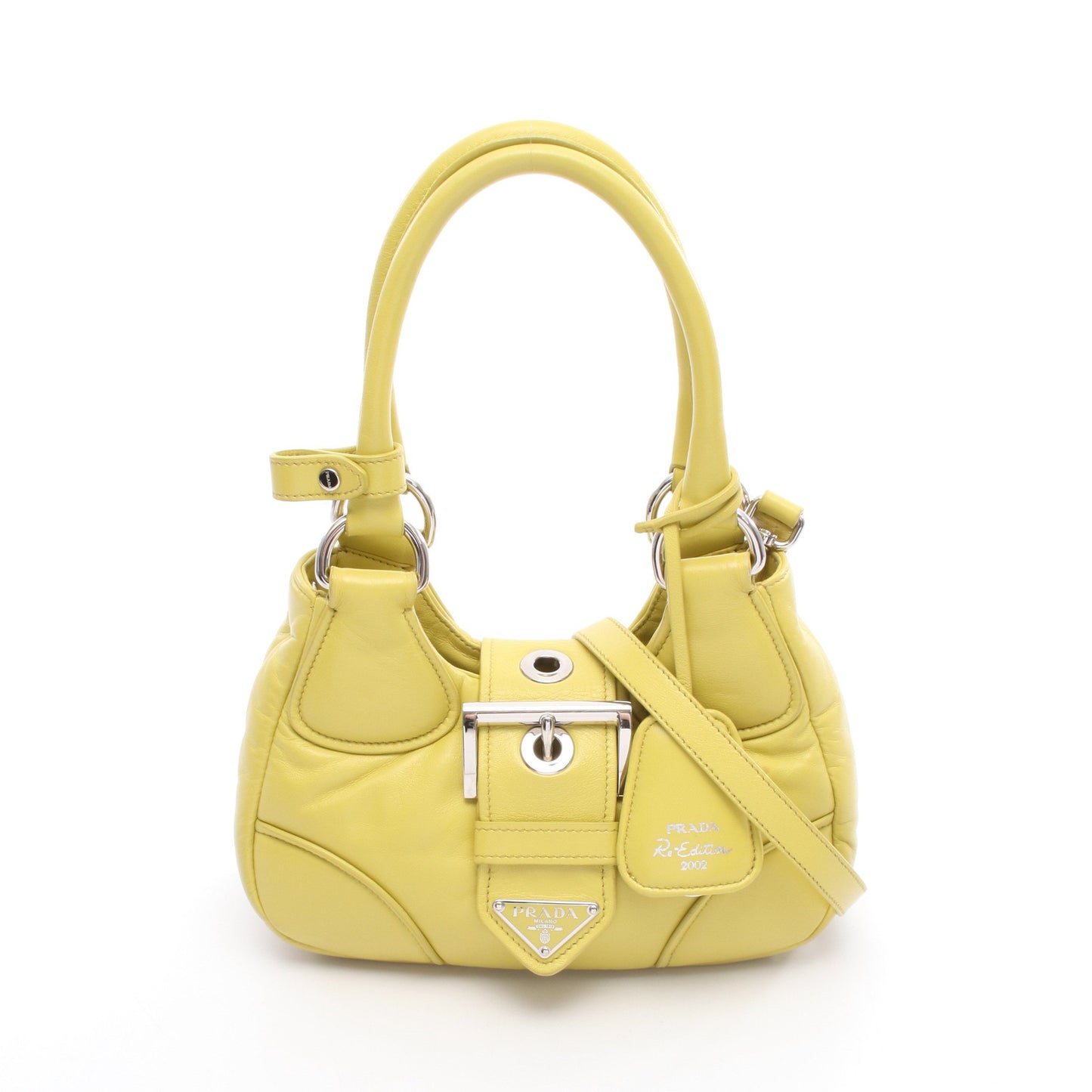 MOON ハンドバッグ レザー イエロー 2WAY プラダ バッグ PRADA