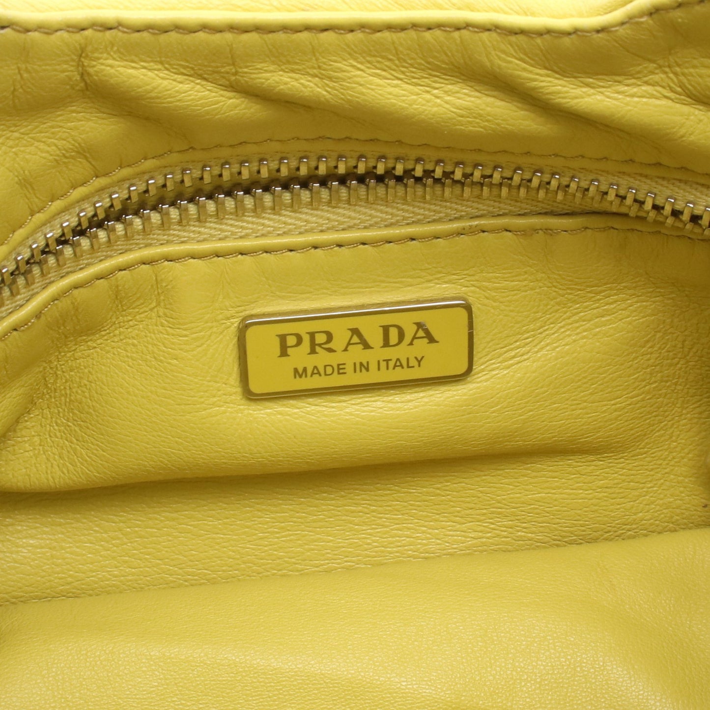 MOON ハンドバッグ レザー イエロー 2WAY プラダ バッグ PRADA